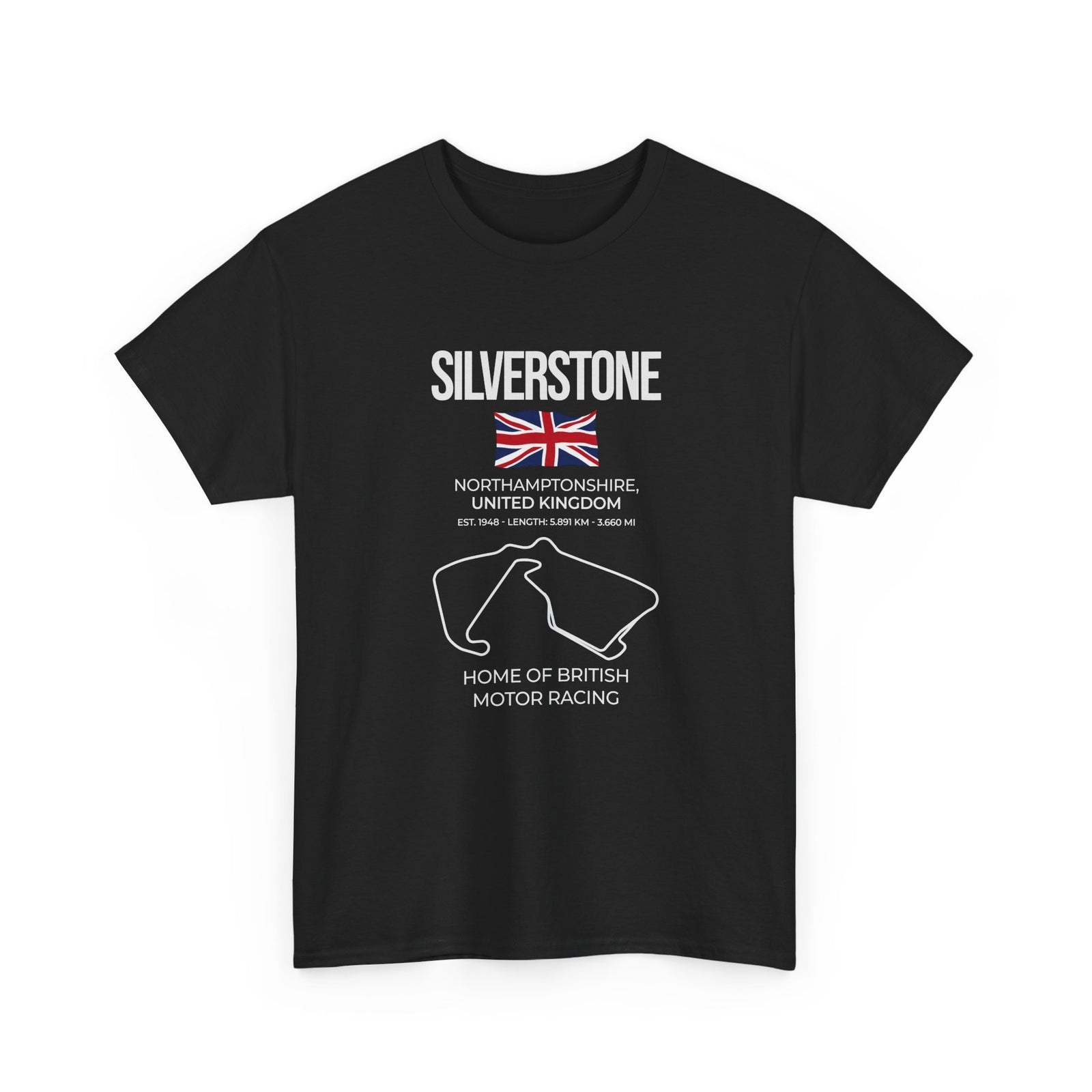 Silverstone Race Track T-Shirt shirt detail - petrolhead gift tee