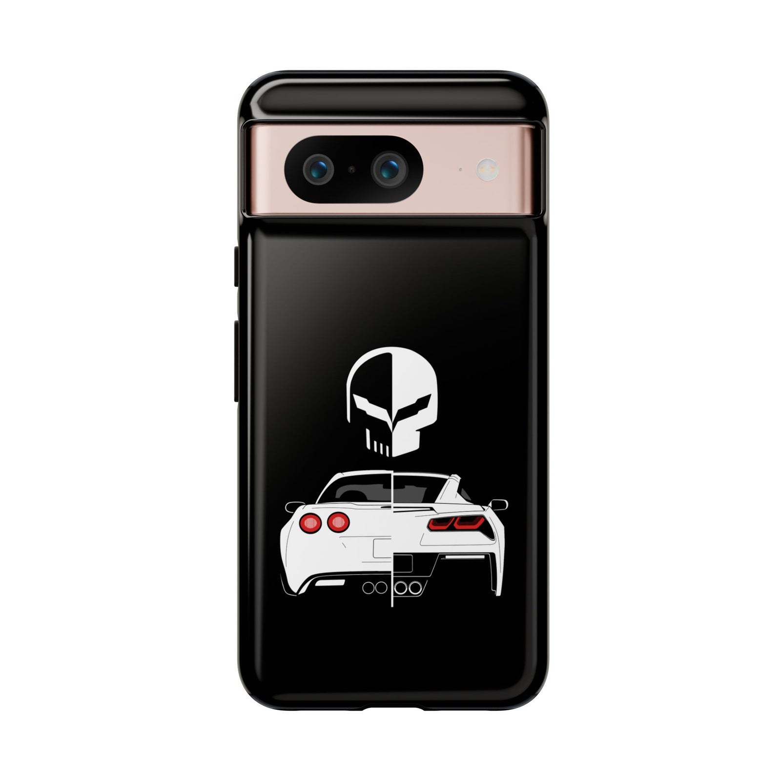 Corvette Punisher Skull Tough Phone Case | Muscle Car Guy Gift