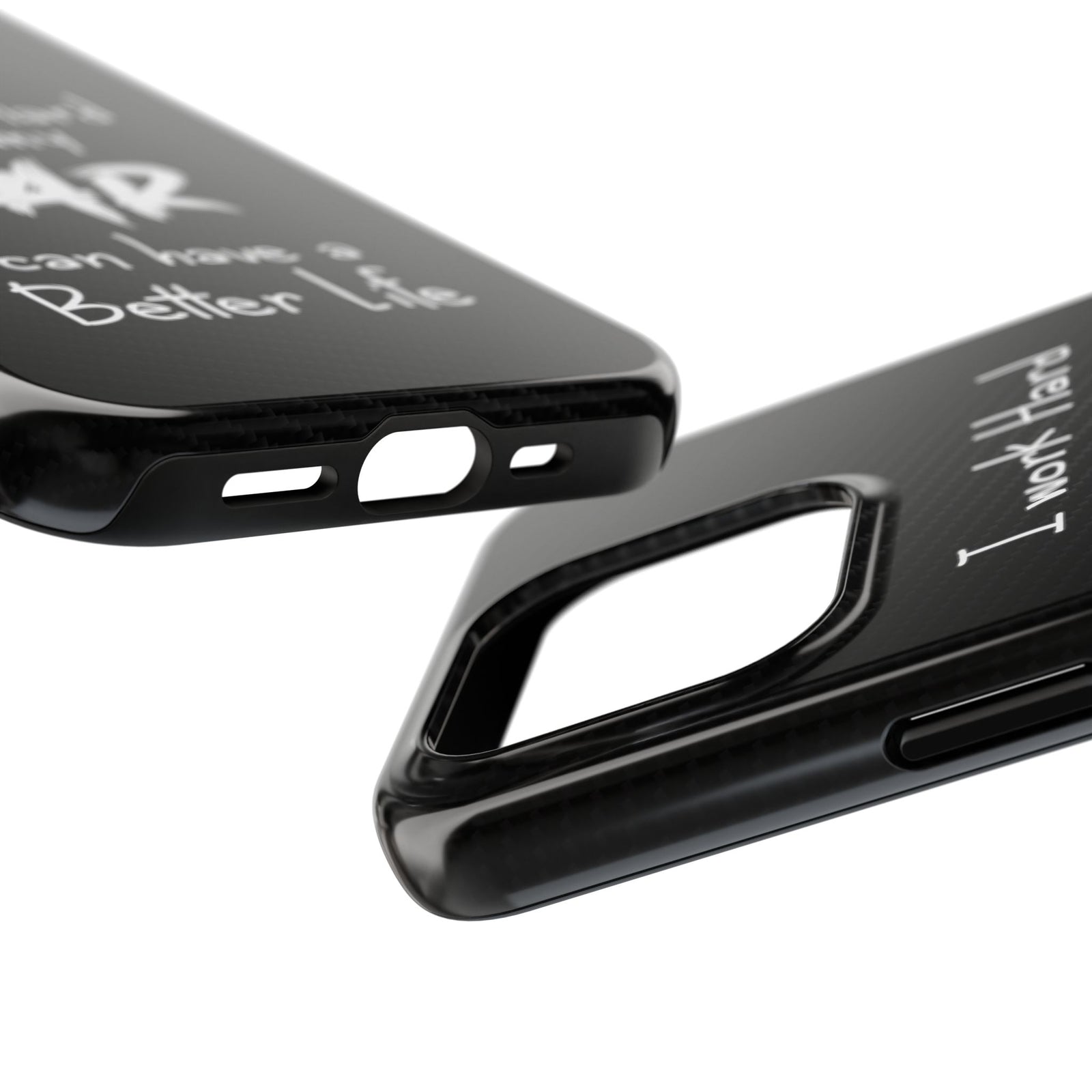 Working Hard For My Car Tough Phone Case - iPhone 15 Pro, edge and port close-up