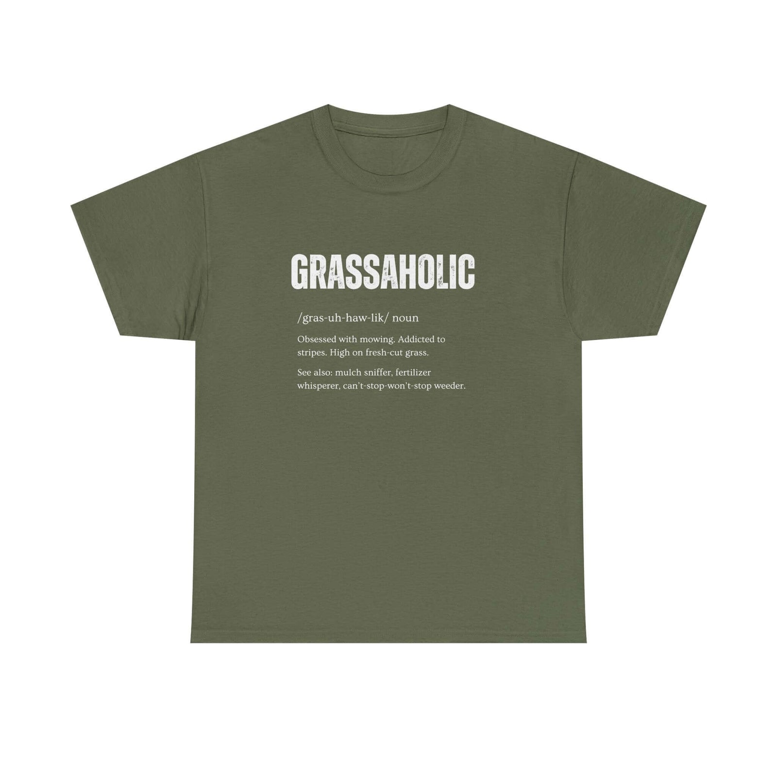 Man wearing Grassaholic T-Shirt shirt - car enthusiast gift