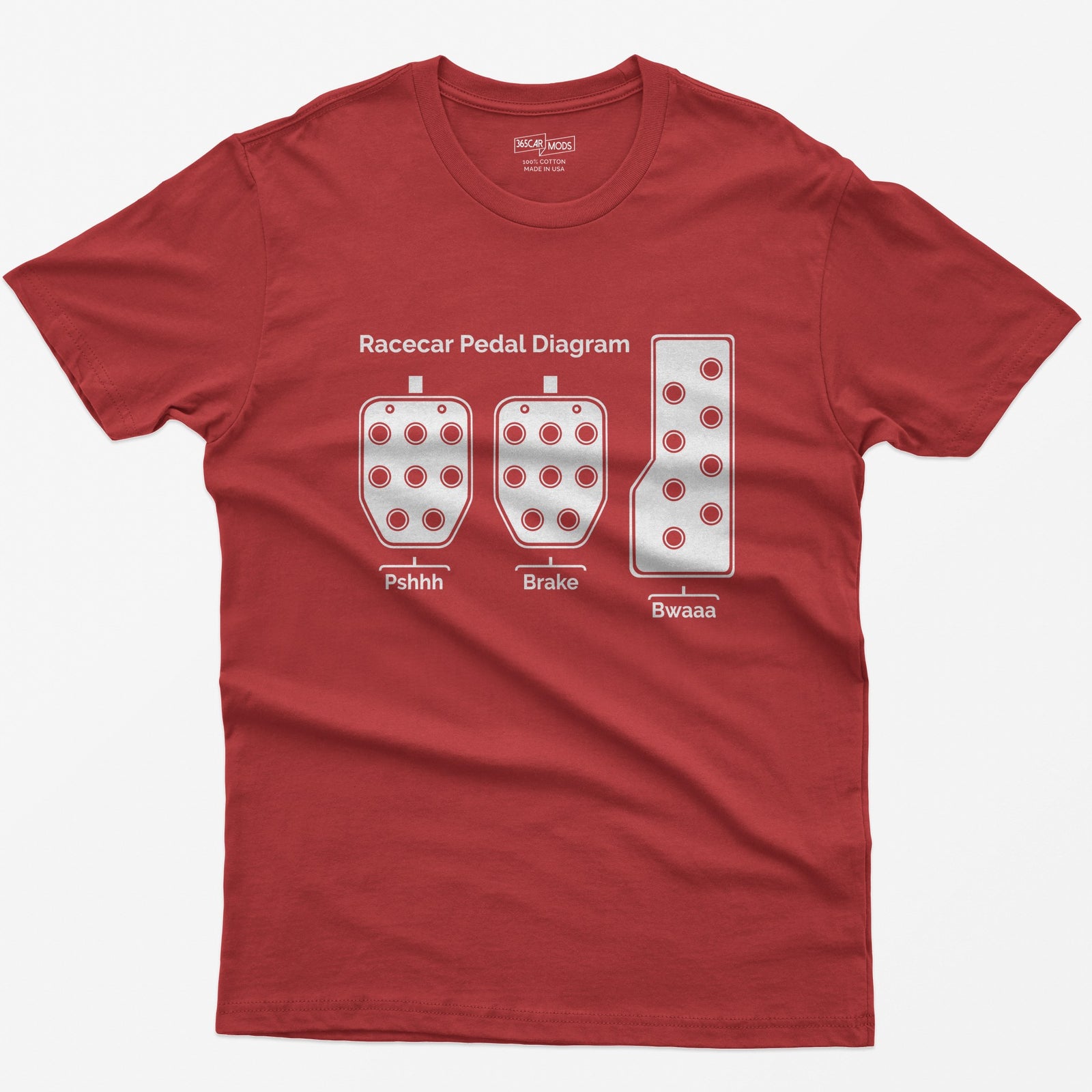 Racecar 3 Pedals T-Shirt - Red