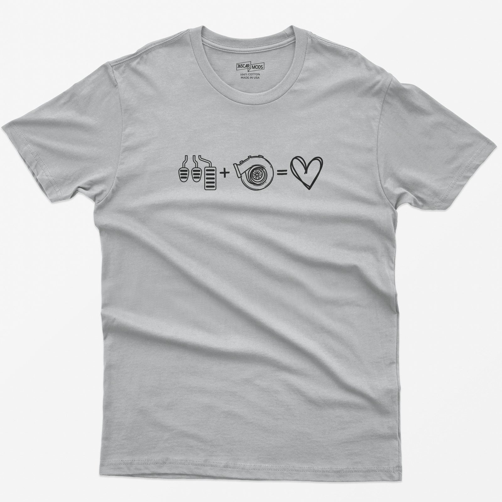 3 Pedals + Turbo = Love T-Shirt - Sport Grey
