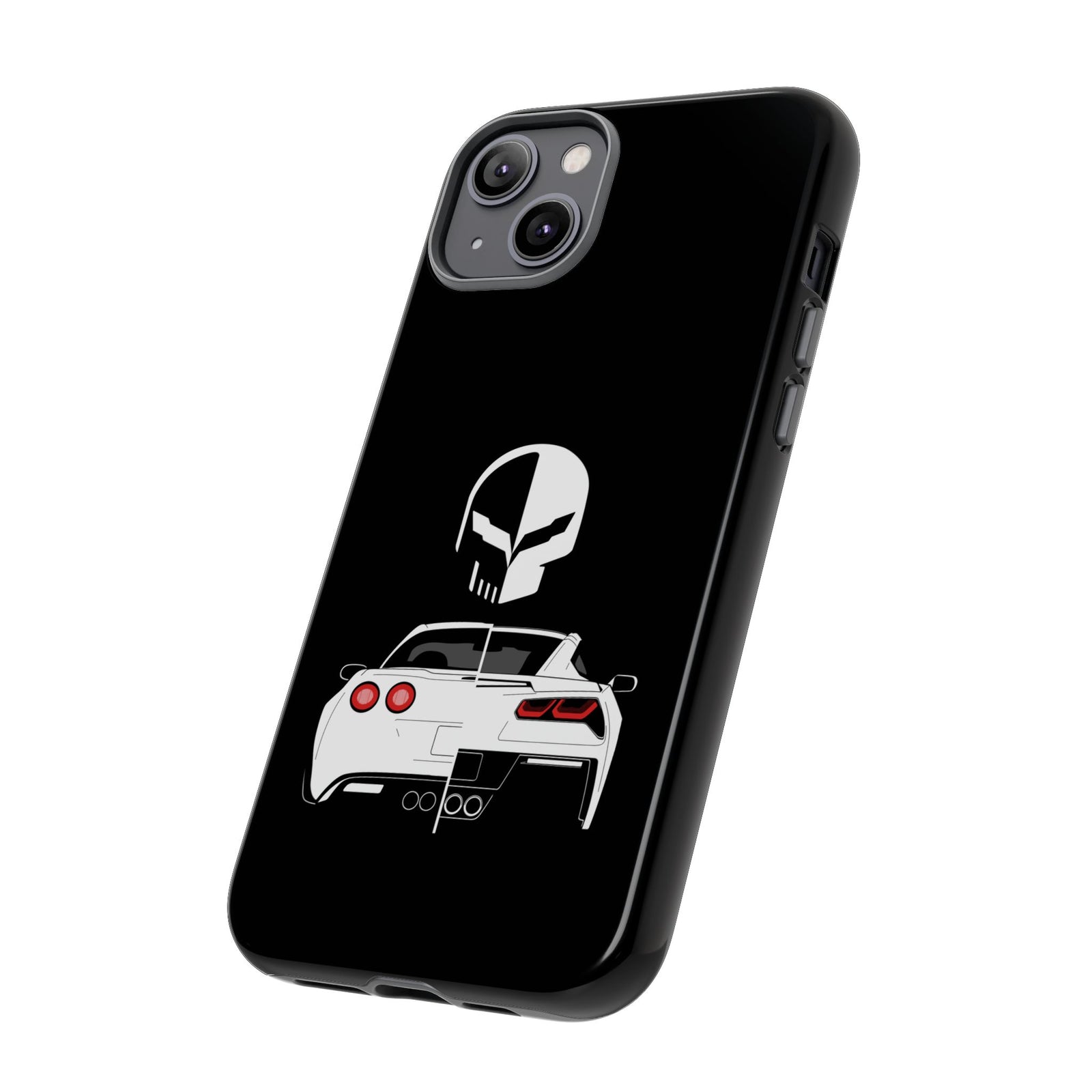 Corvette Punisher Skull Tough Phone Case | Muscle Car Guy Gift