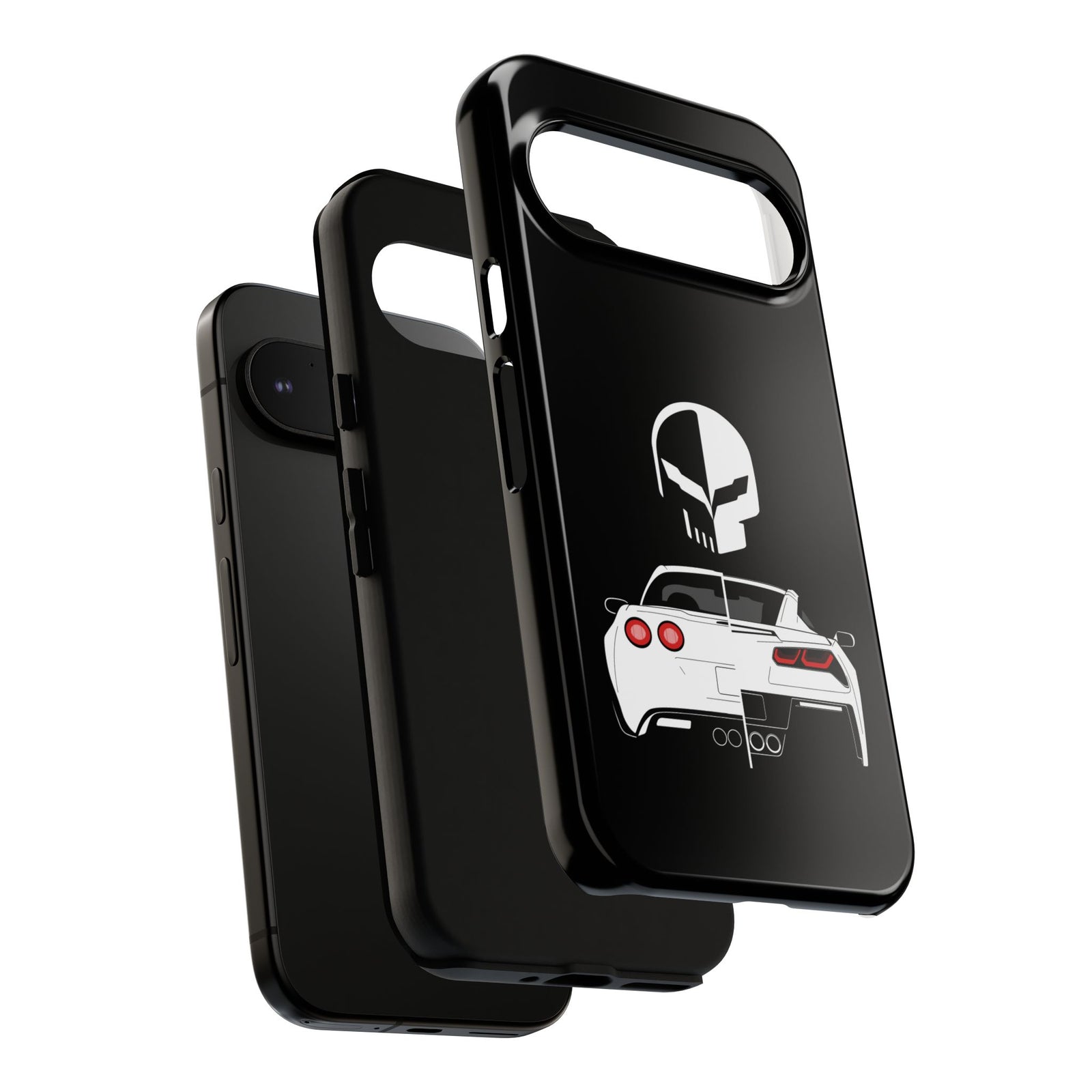 Corvette Punisher Skull Tough Phone Case | Muscle Car Guy Gift