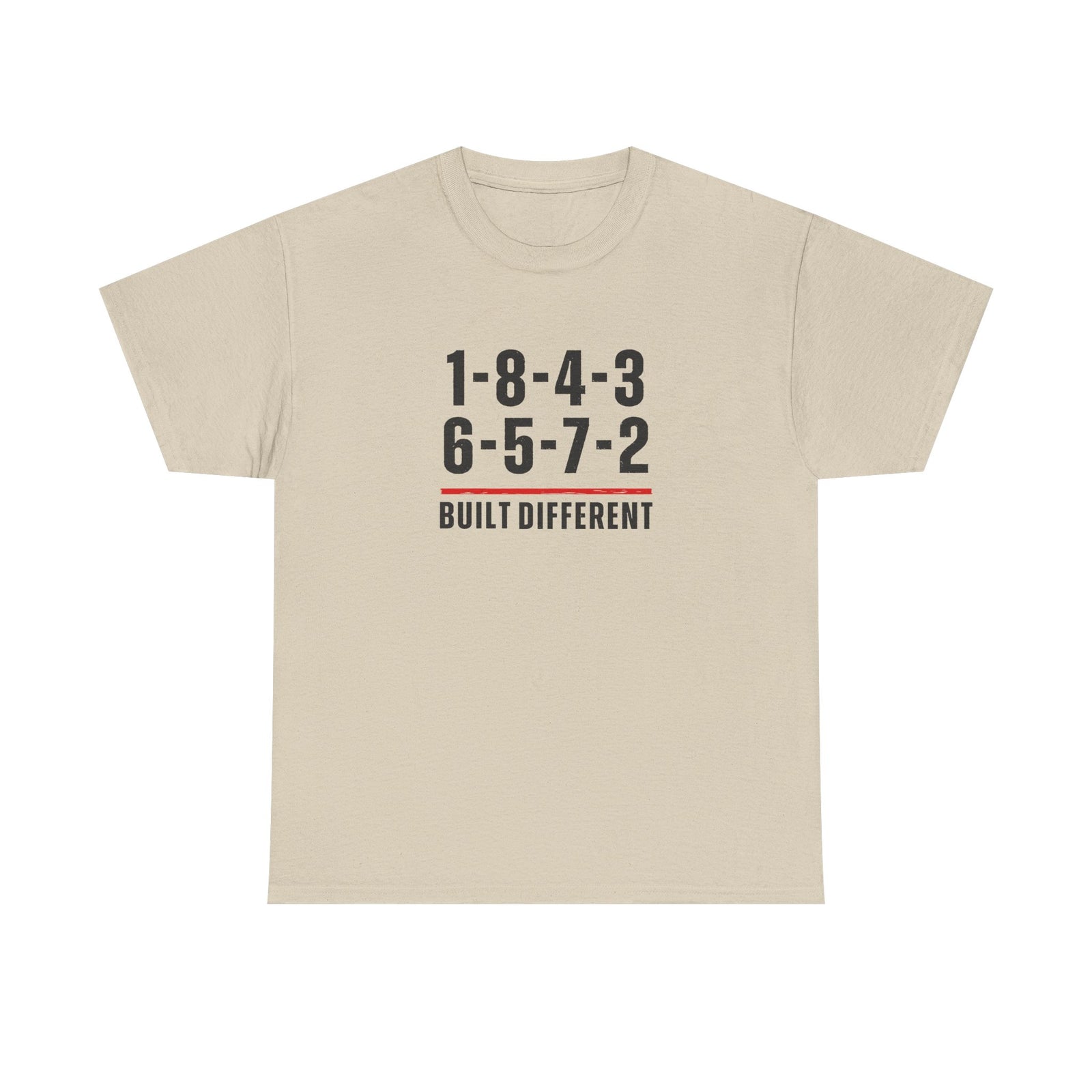 Built Different V8 Graphic T-Shirt close up - V8 firing order design for car enthusiasts