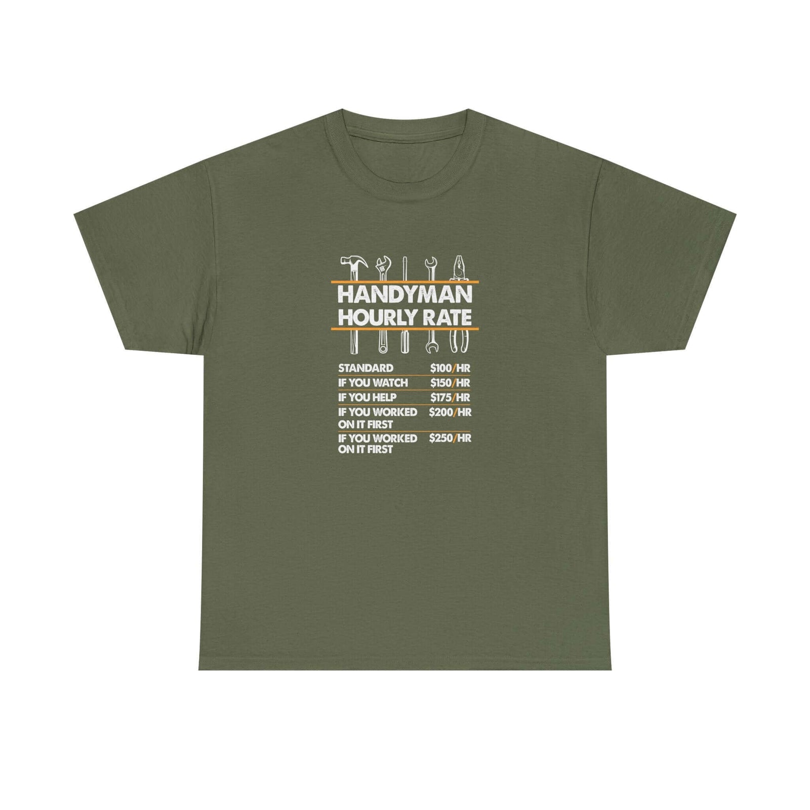 Handyman Hourly Rate T-Shirt tee - funny gift for car guys