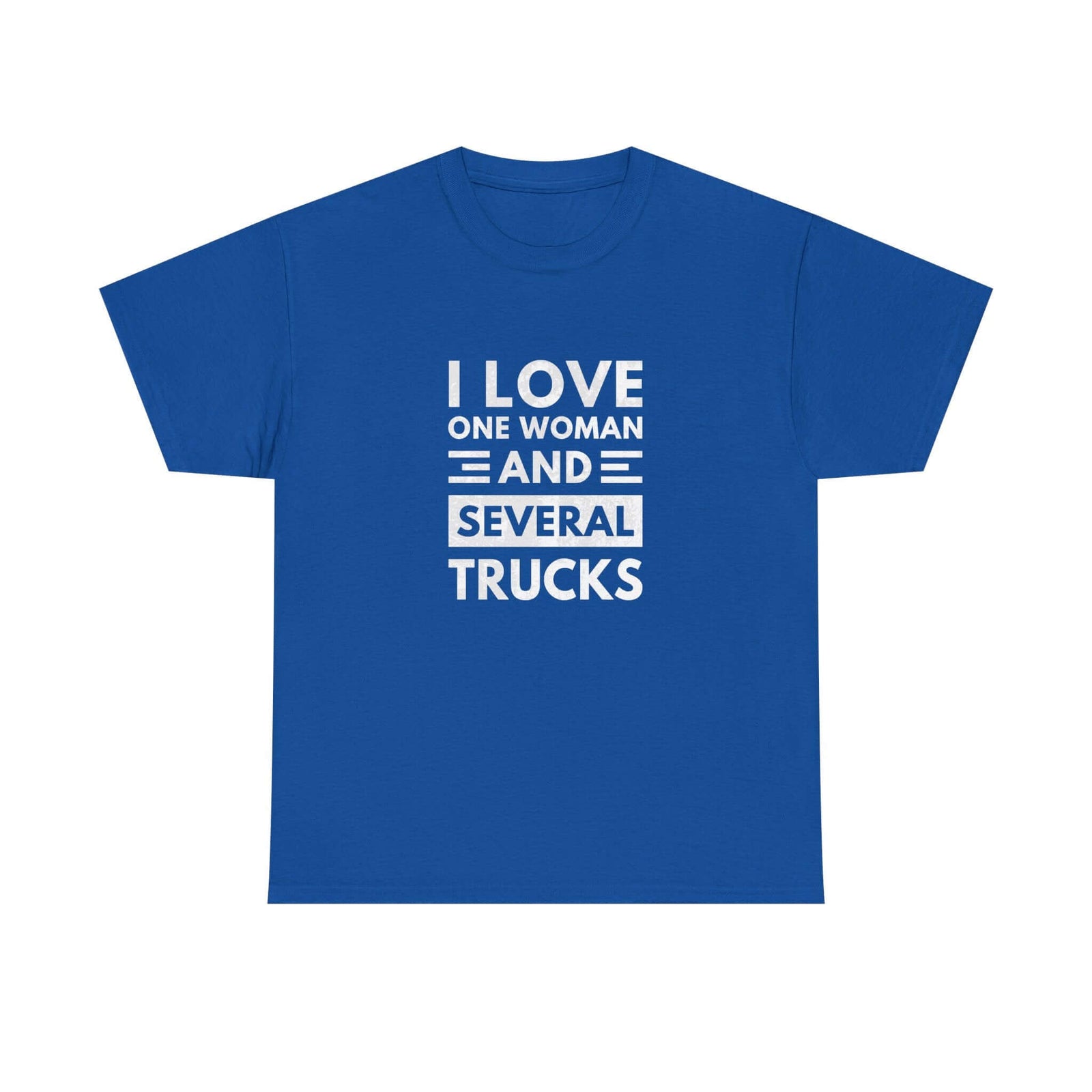I Love One Woman and Several Trucks T-Shirt shirt back view - car enthusiast tee