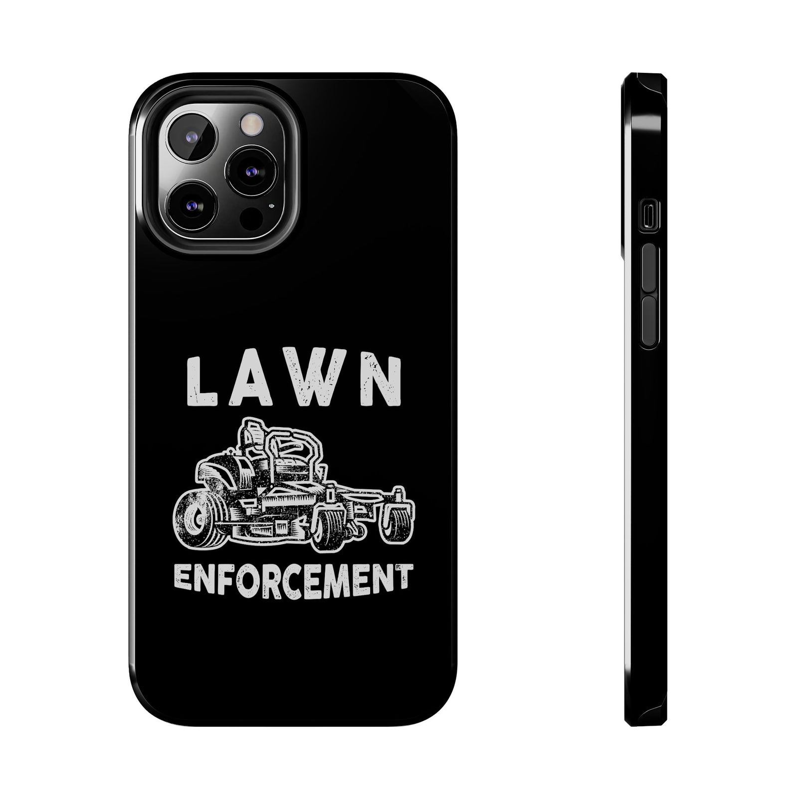 Lawn Enforcement Phone Case t-shirt flat lay - automotive gift