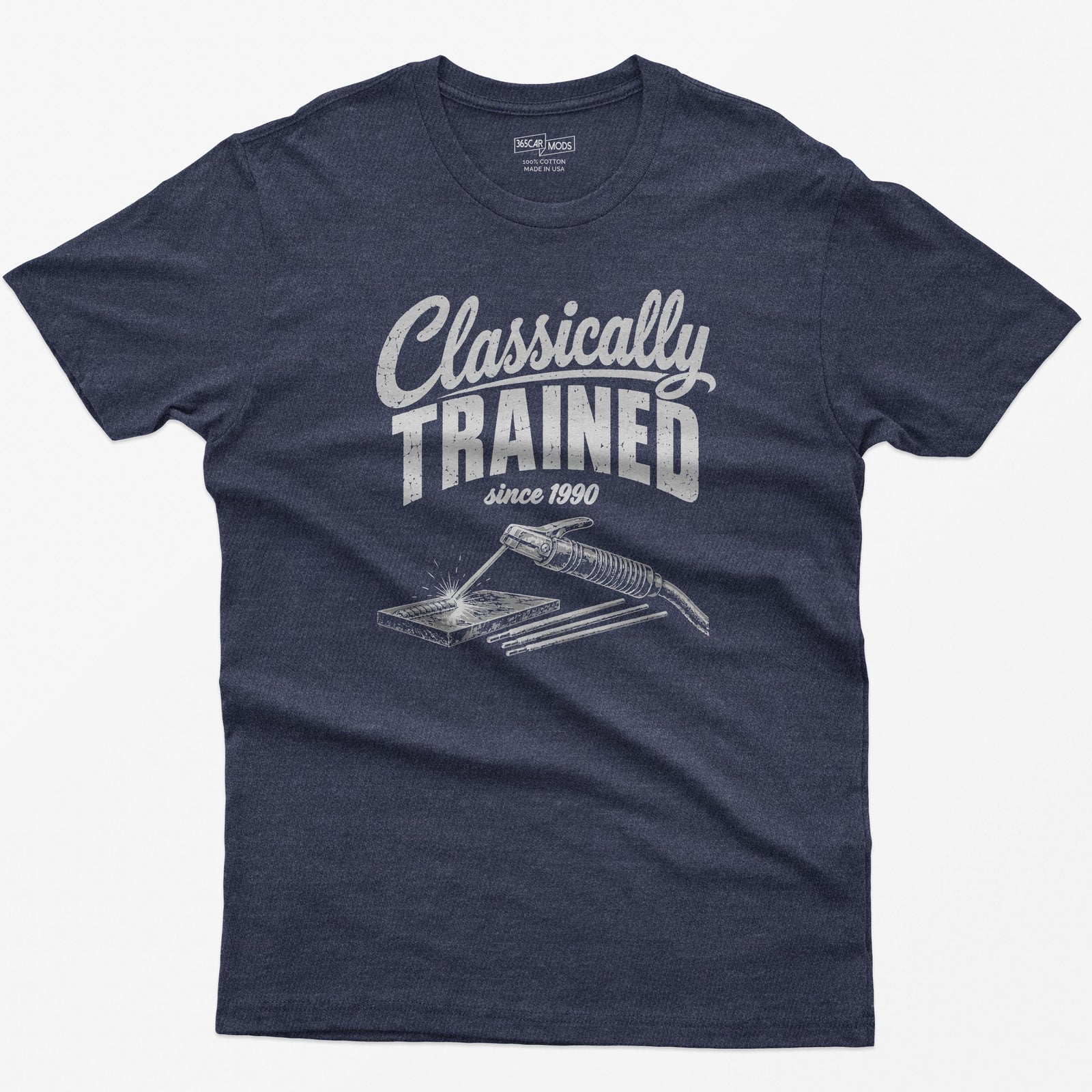 Classically Trained Welder T-Shirt in Heather Navy