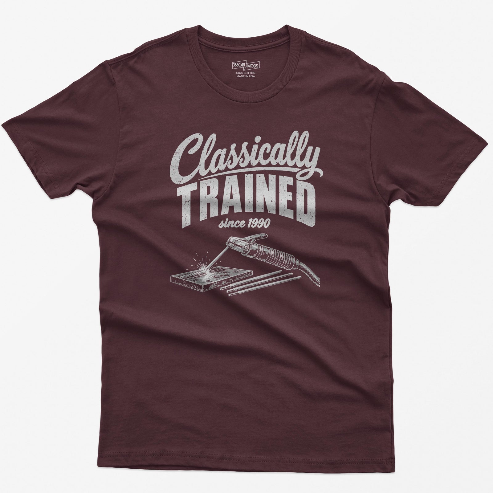Classically Trained Welder T-Shirt in Maroon