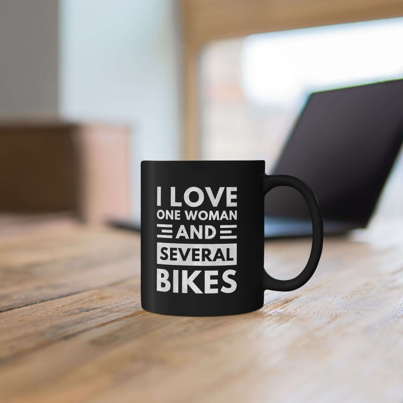 I Love One Woman and Several Bikes Coffee Mug mug back view - car enthusiast gift