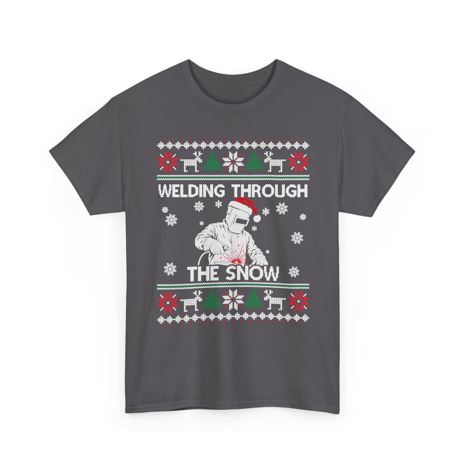 Welding Through the Snow Welder Christmas T-Shirt in Royal