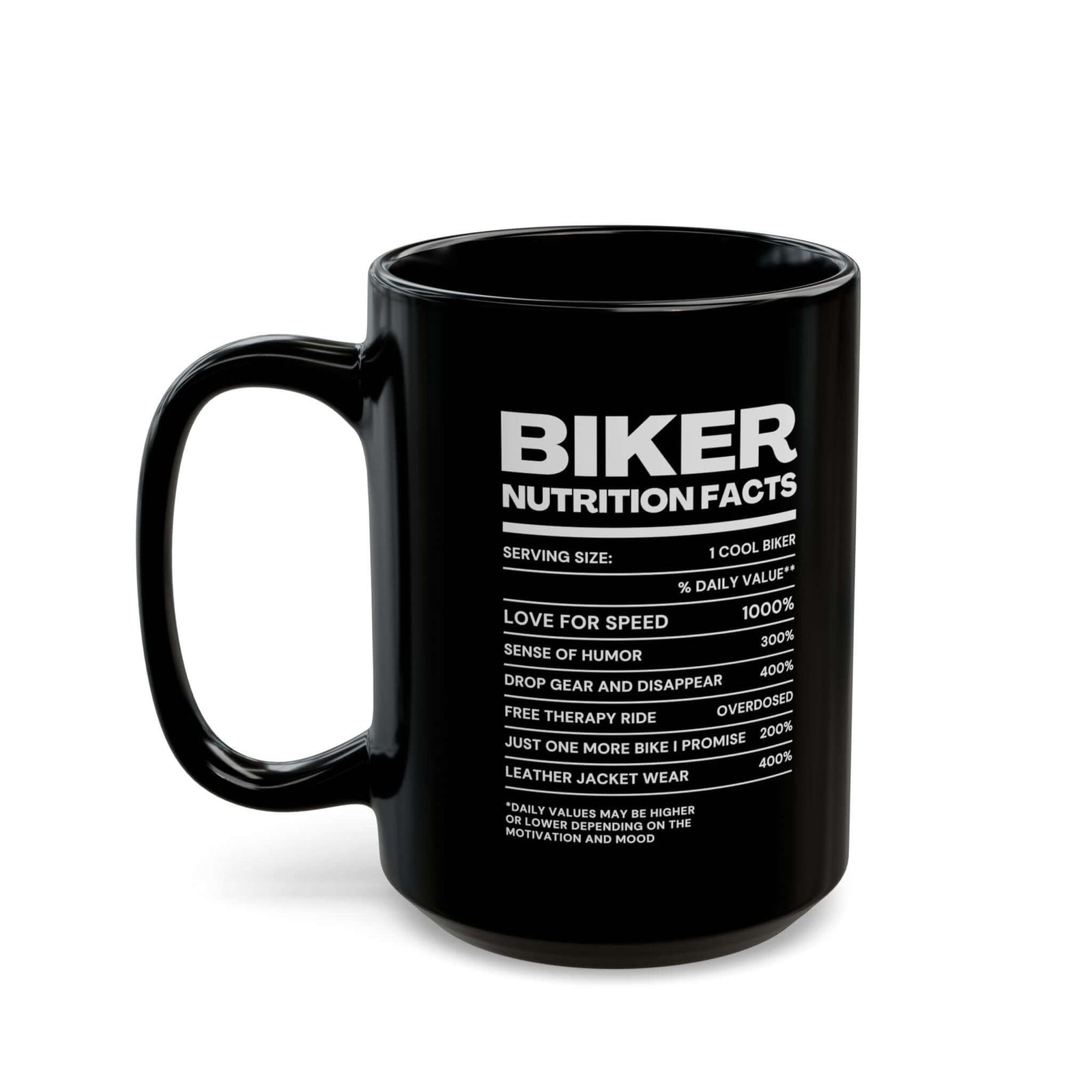 Biker Nutrition Facts Coffee Mug ceramic mug - unique gift for car lovers