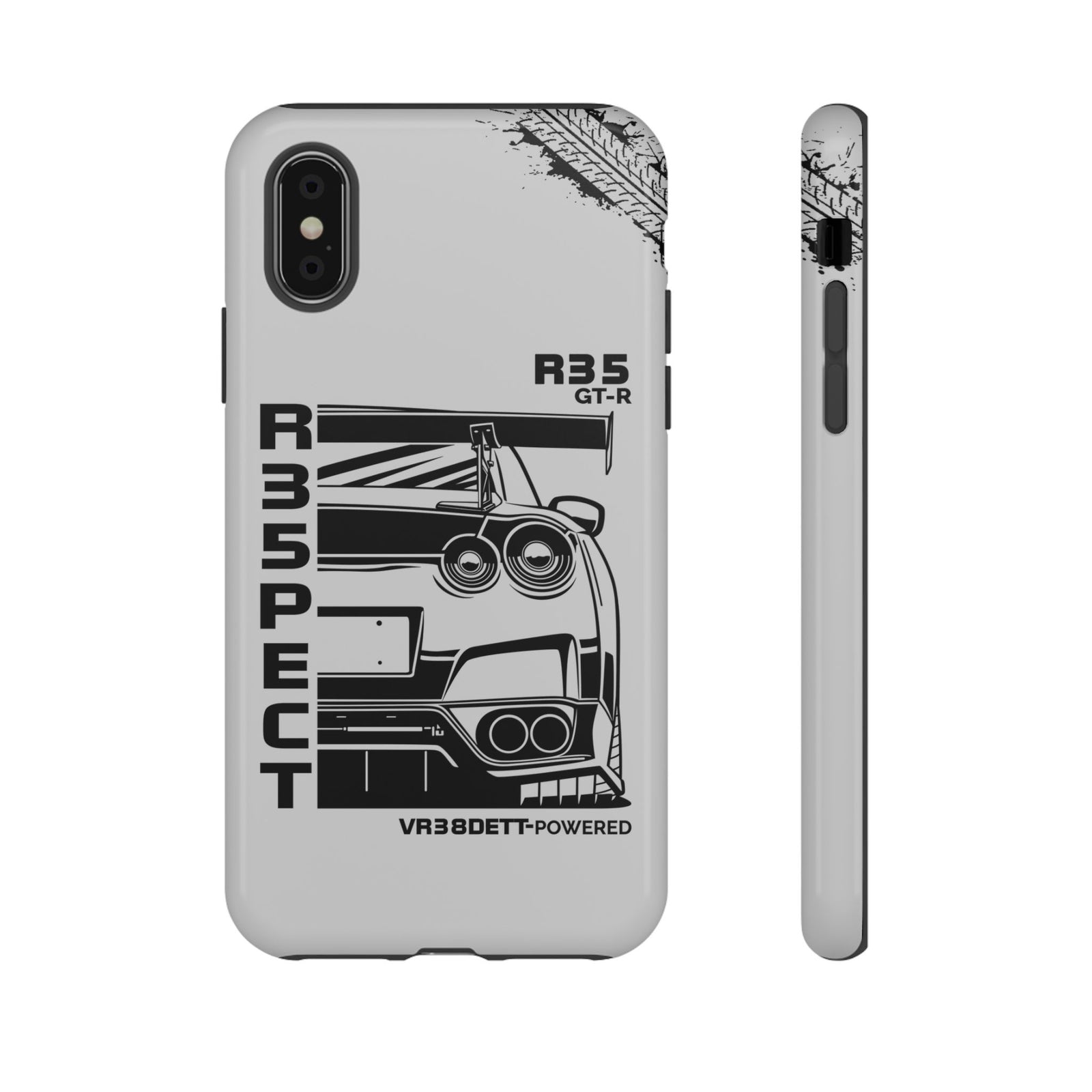 JDM Front View Tough Phone Case - iPhone X, glossy, front and side view