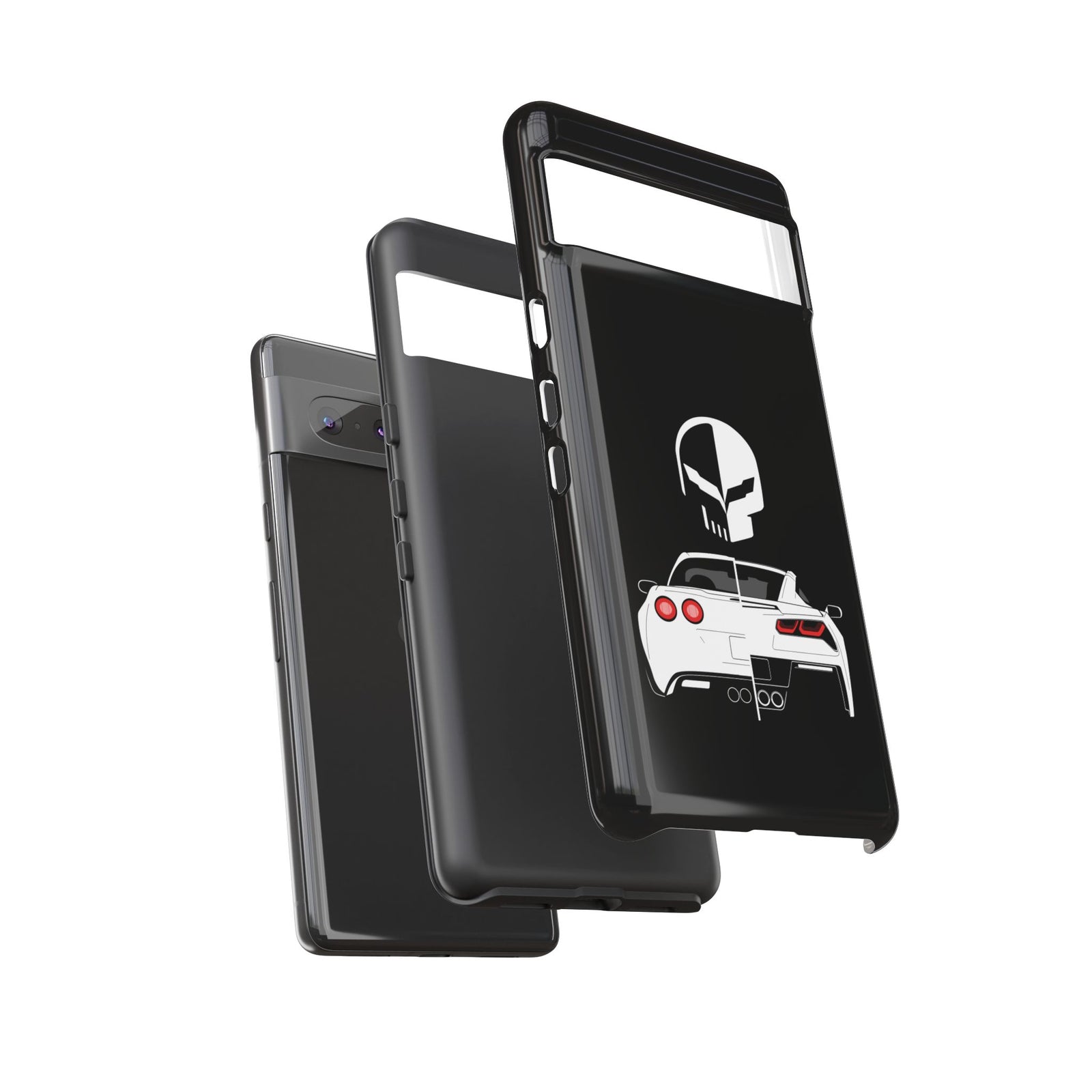 Corvette Punisher Skull Tough Phone Case | Muscle Car Guy Gift
