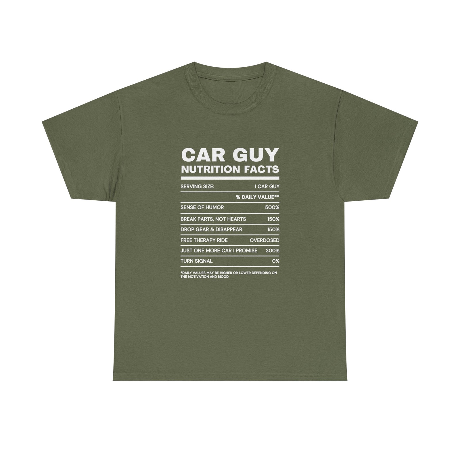 Car Guy Nutrition Facts - Black