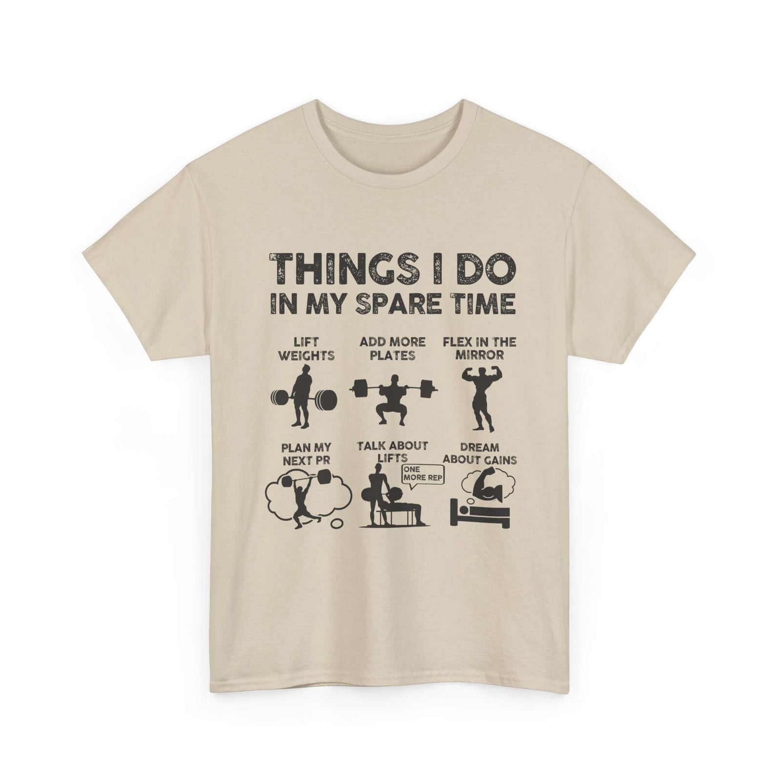 Things I Do In My Spare Time T-Shirt | Funny Gym Workout Tee for Men