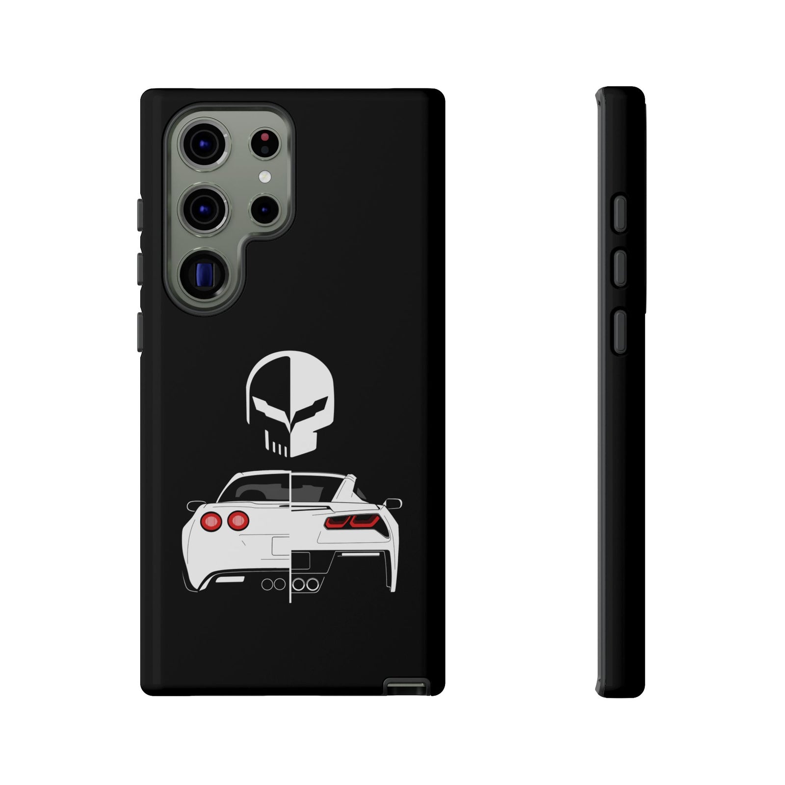 Corvette Punisher Skull Tough Phone Case | Muscle Car Guy Gift