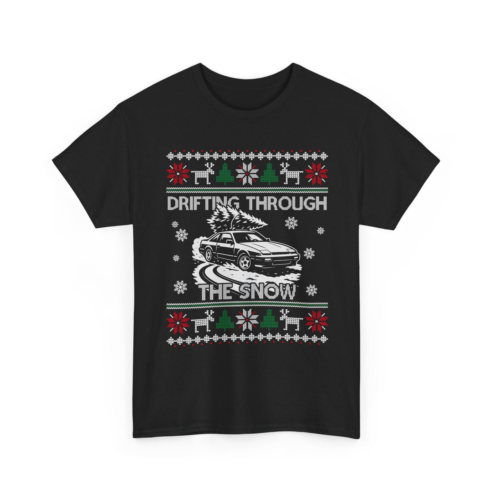 Drifting Through the Snow Ugly Christmas Shirt, Holiday Gift Tee, Christmas Party, JDM Drift Car Guy T-Shirt