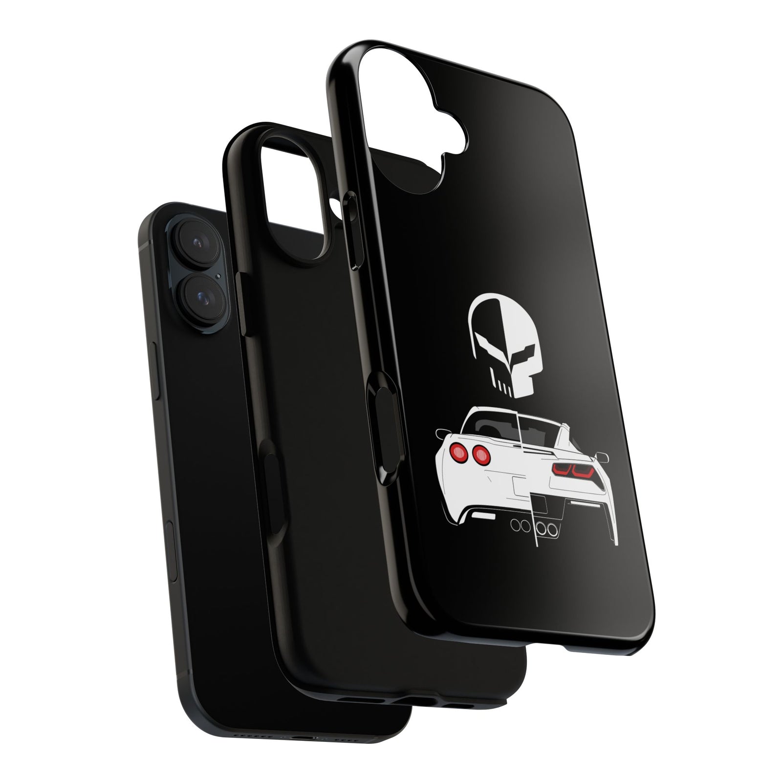 Corvette Punisher Skull Tough Phone Case | Muscle Car Guy Gift