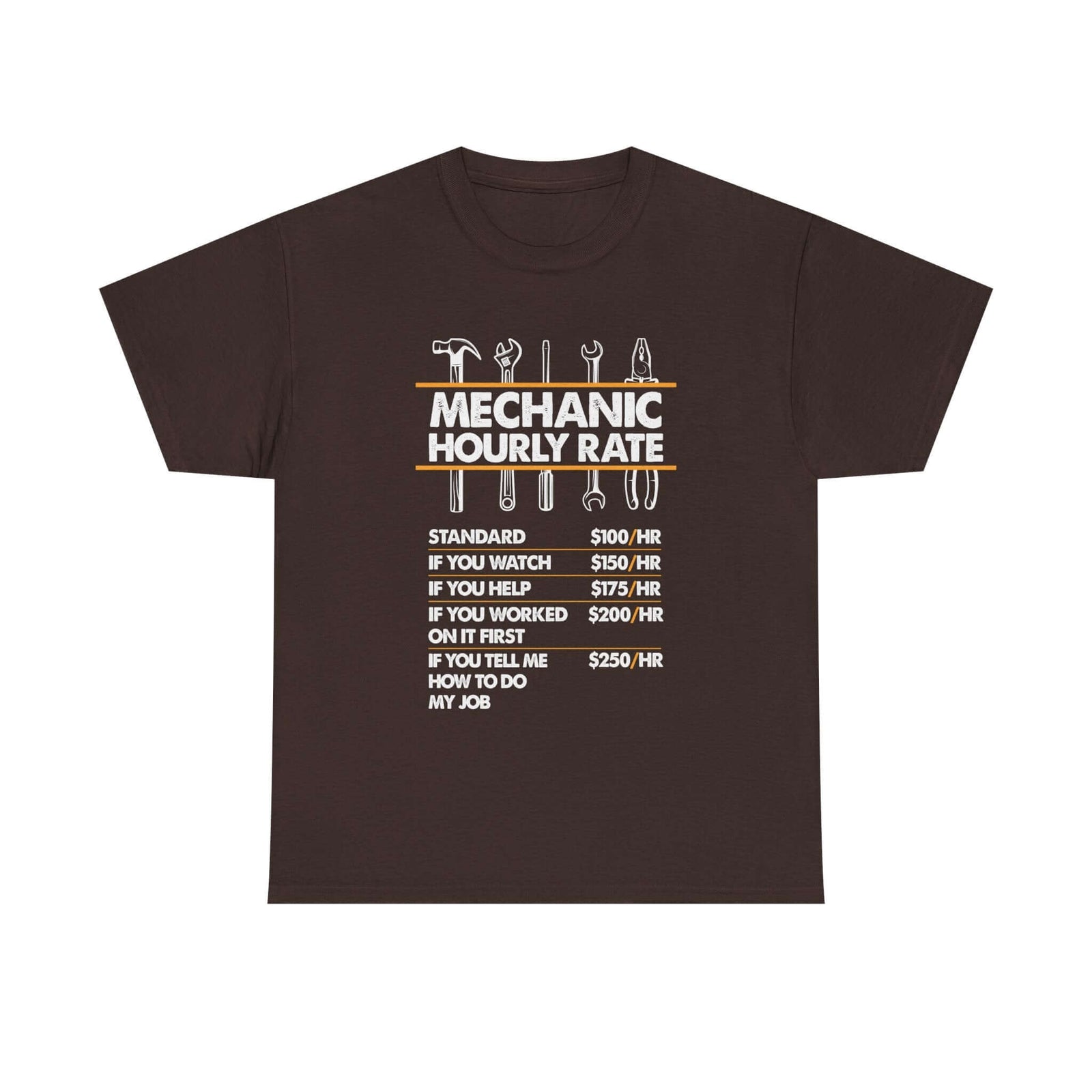 Mechanic Hour Rate T-Shirt tee - funny gift for car guys