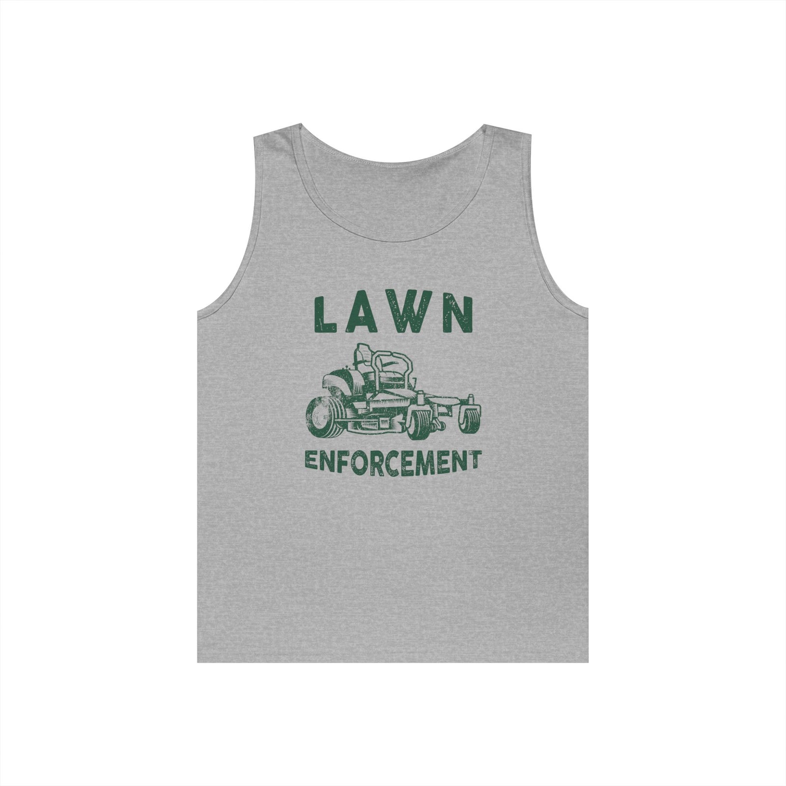 Lawn Enforcement Tank Top for Men, Funny Mowing Officer Sleeveless Shirt, Zero Turn Mower Gift, Gardener Singlet