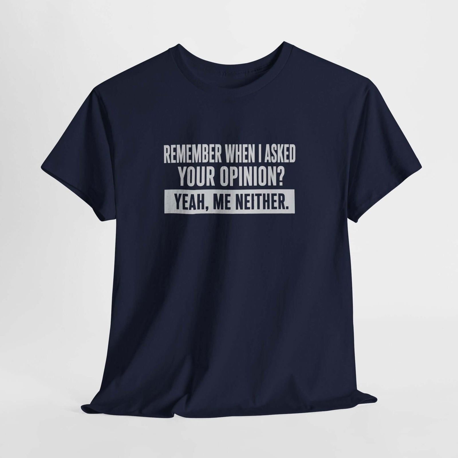 Remember When I Asked Your Opinion T-Shirt | Funny Sarcastic Tee
