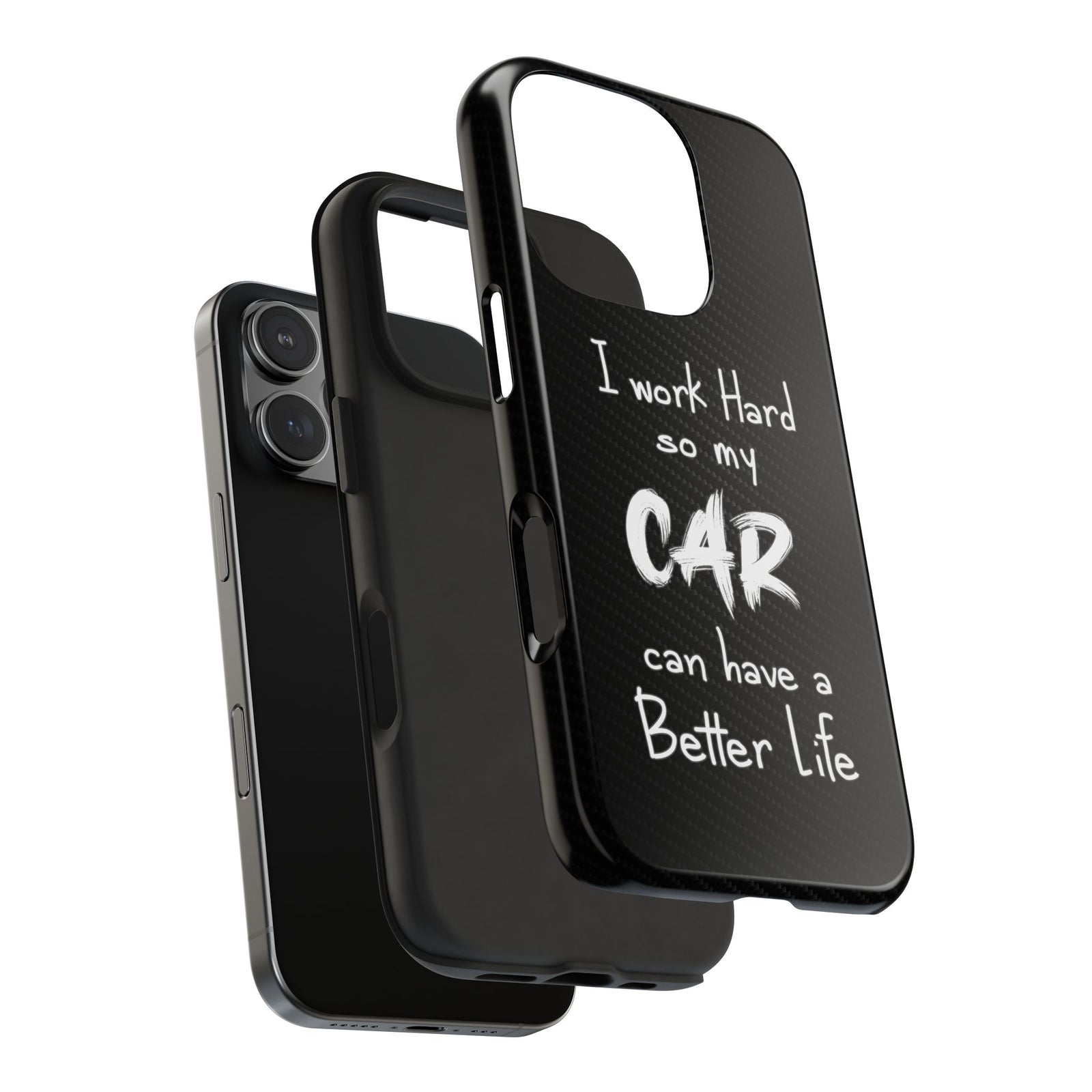 Working Hard For My Car Tough Phone Case - iPhone 16 Pro, dual-layer protection