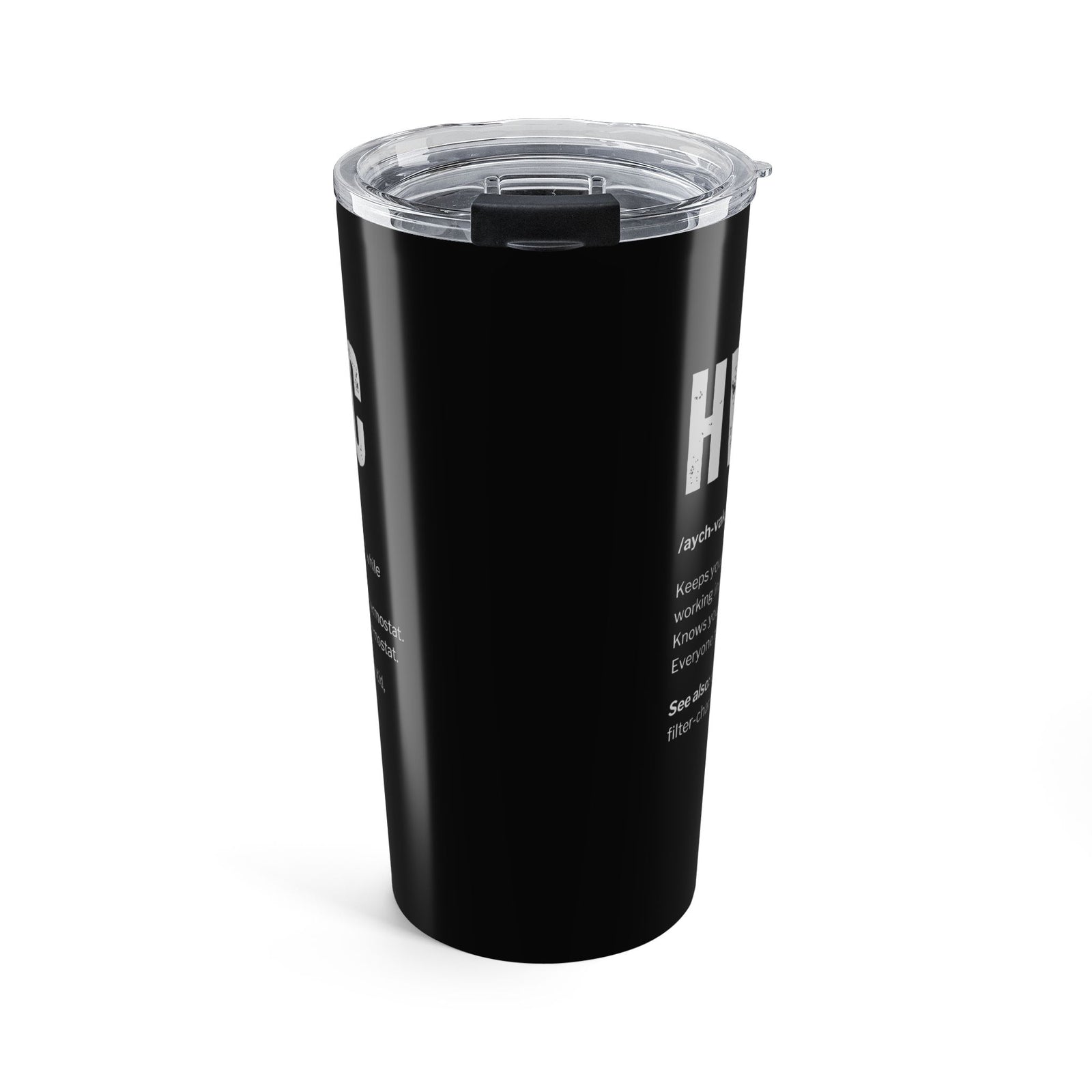 HVAC Definition Tumbler - 20oz tumbler, lid slider view