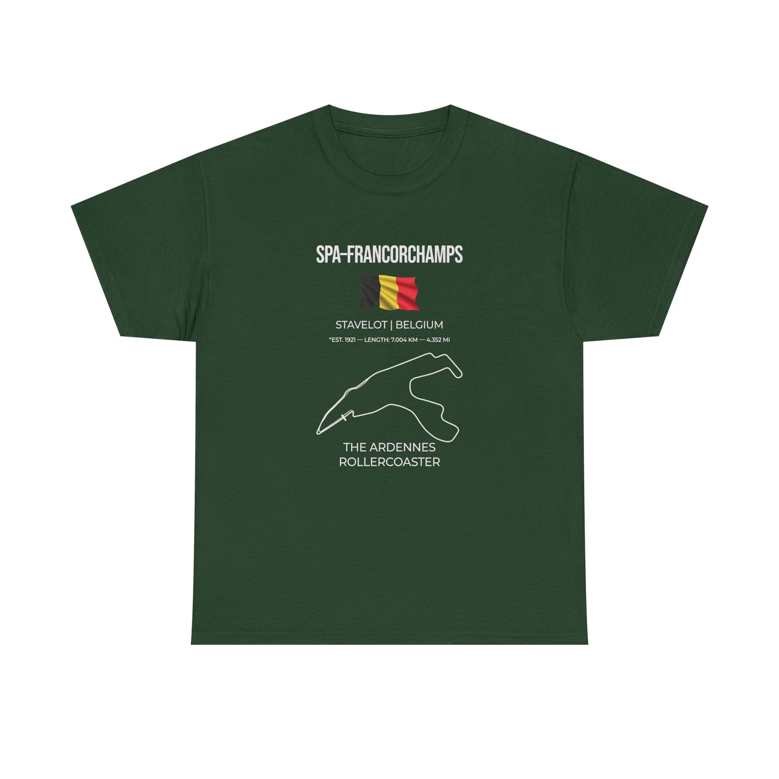 Spa-Francorchamps F1 Racing Track T-Shirt back view