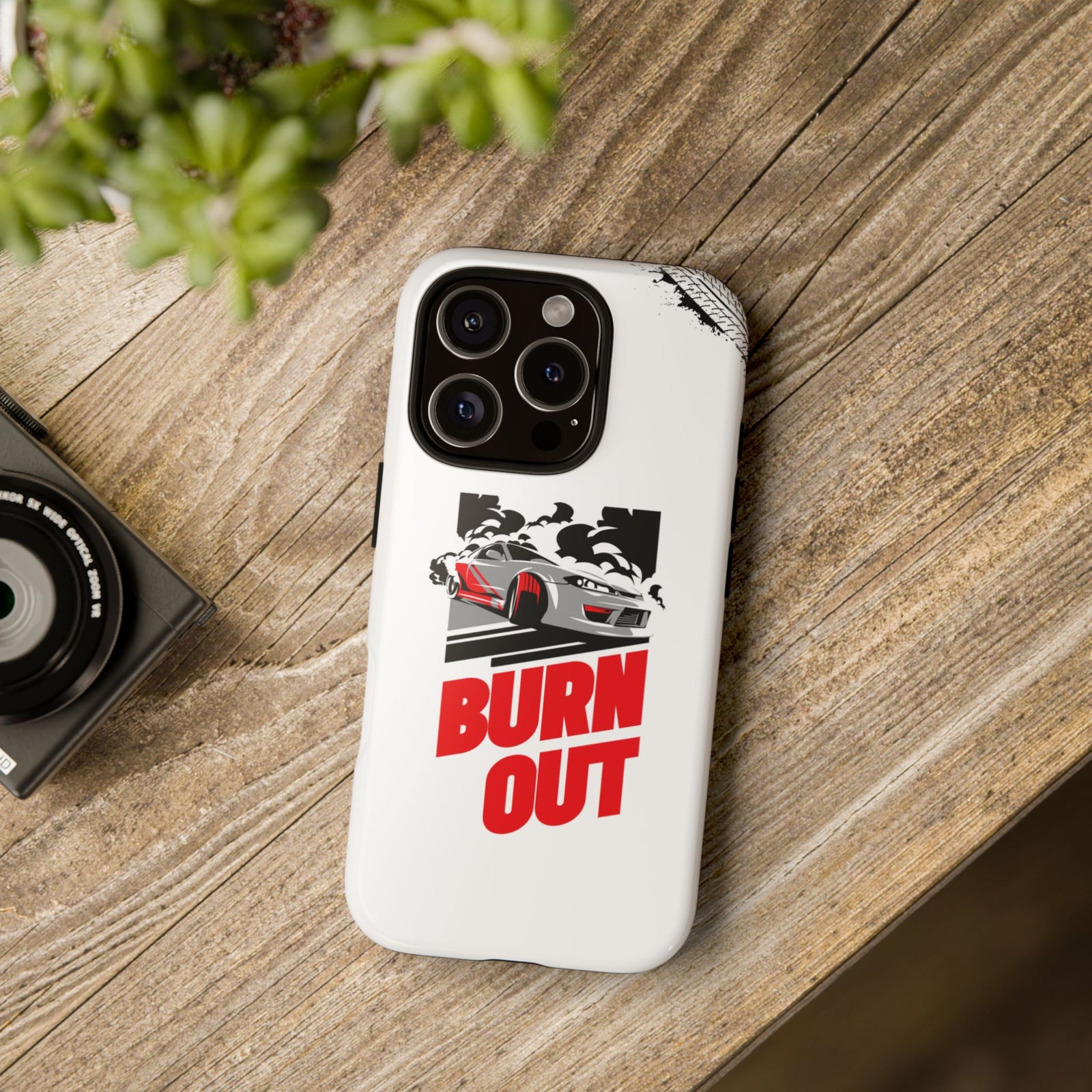 JDM Burnout Tough Car Phone Case - iPhone 16 Pro, glossy, lifestyle photo