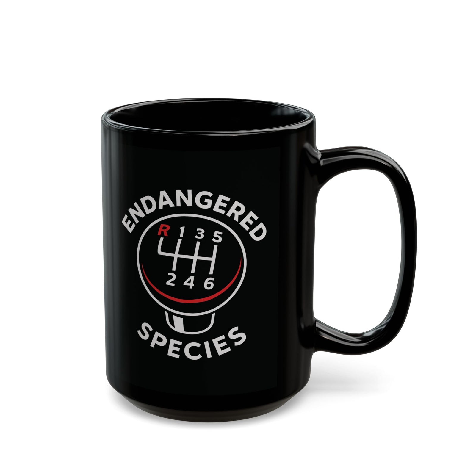 Endangered Species Stick Shift Mug coffee cup - gearhead gift idea
