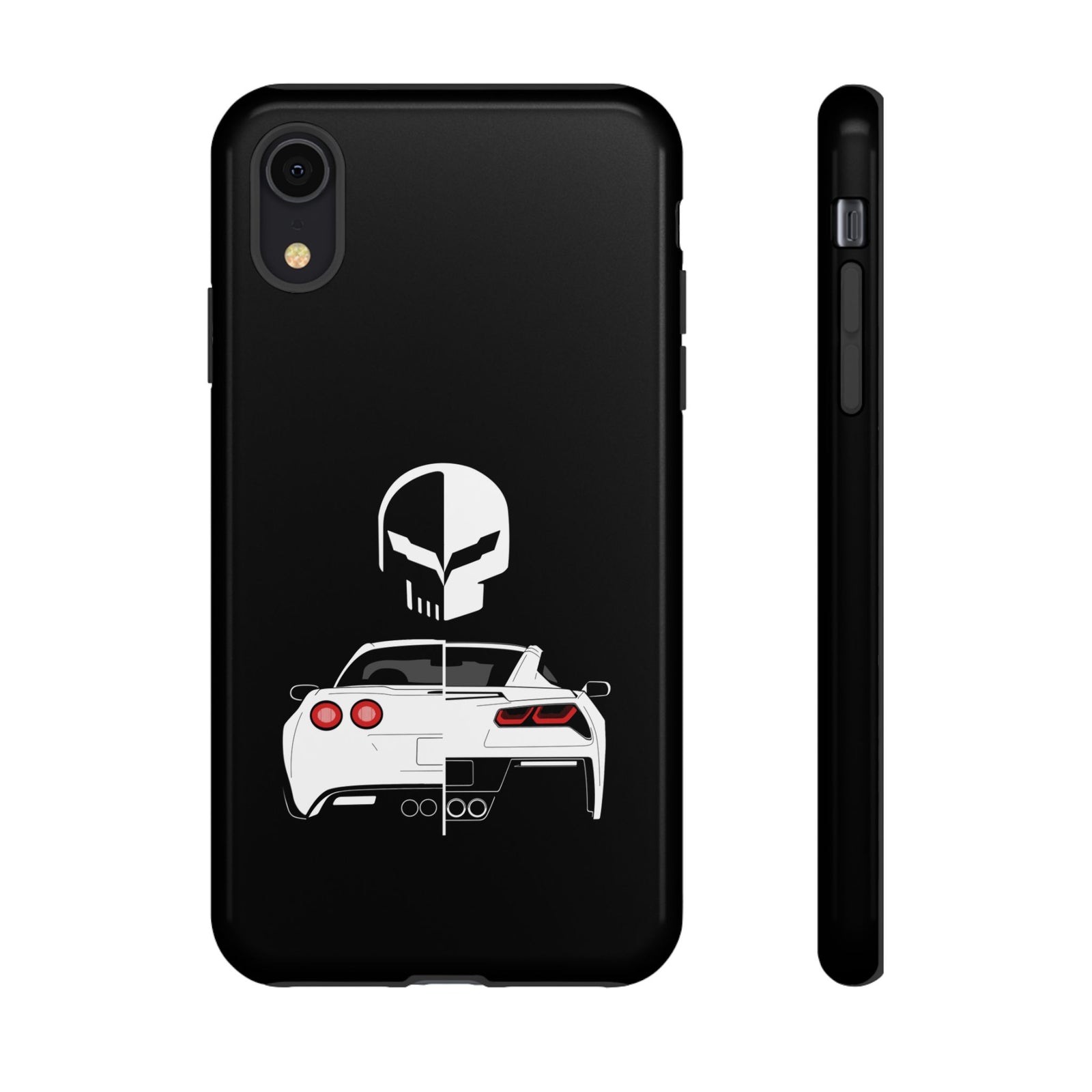 Corvette Punisher Skull Tough Phone Case | Muscle Car Guy Gift