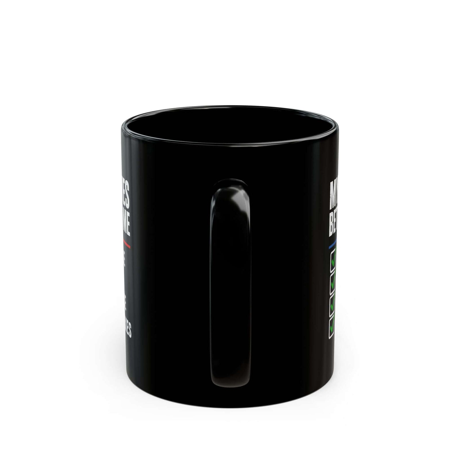 My Car Lives Better Than Me Mug - 11oz black coffee mug, handle facing front