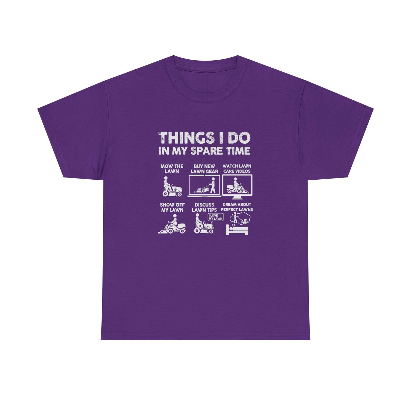Things I Do in My Spare Time Lawn Mowing T-Shirt shirt back view - car enthusiast tee