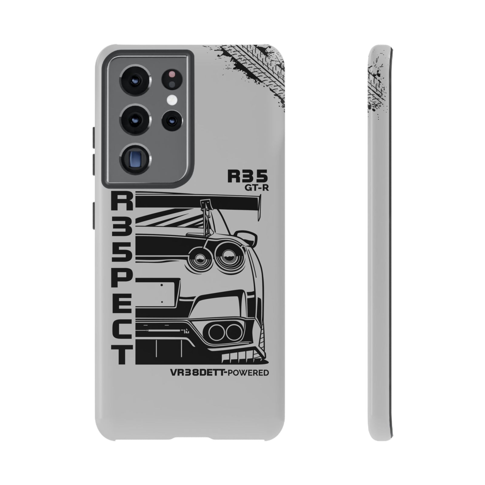 JDM Front View Tough Phone Case - Samsung Galaxy S21 Ultra, glossy, front and side view