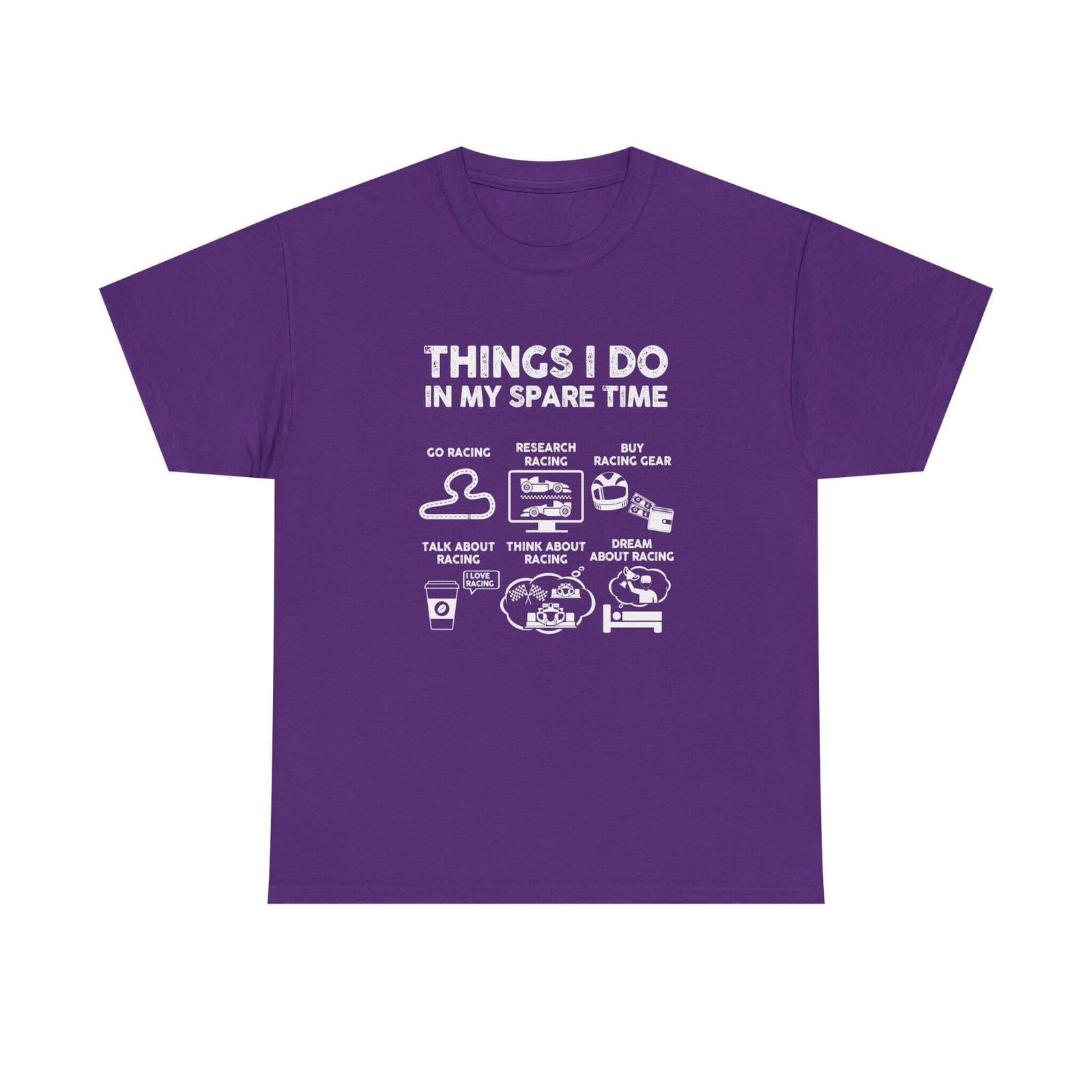 Things I Do in My Spare Time Racing T-Shirt t-shirt flat lay - automotive gift