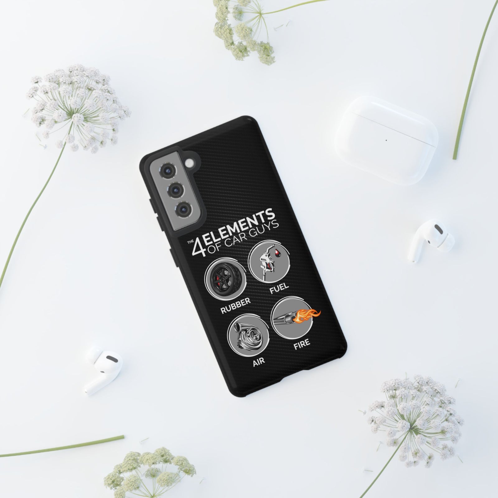 The 4 Elements of Car Guys Tough Phone Case | Funny Car Lover Gift