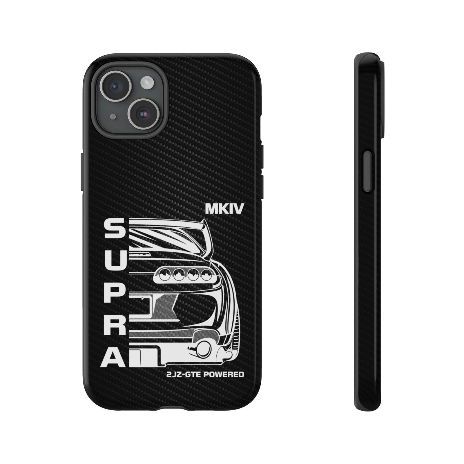 JDM Back View Tough Phone Case - iPhone 15 Plus, glossy, front and side view