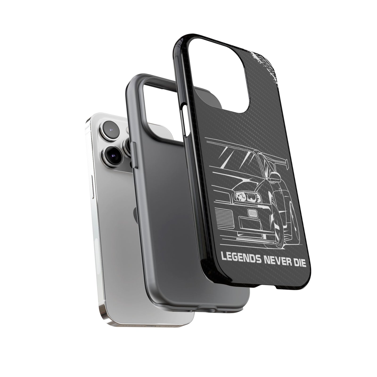 JDM Legends Never Die Tough Phone Case - iPhone 14 Pro, glossy, dual-layer protection