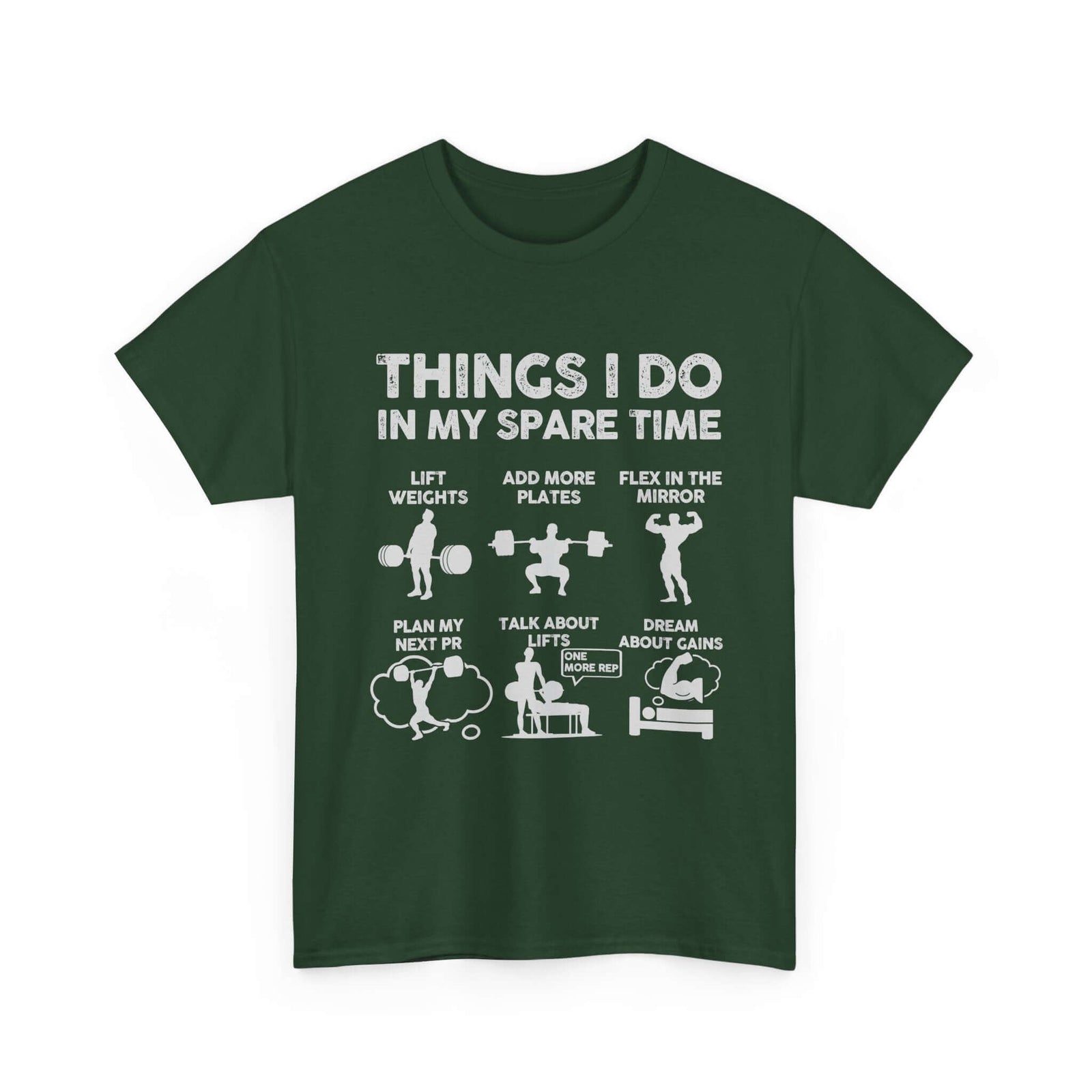 Things I Do In My Spare Time T-Shirt | Funny Gym Workout Tee for Men