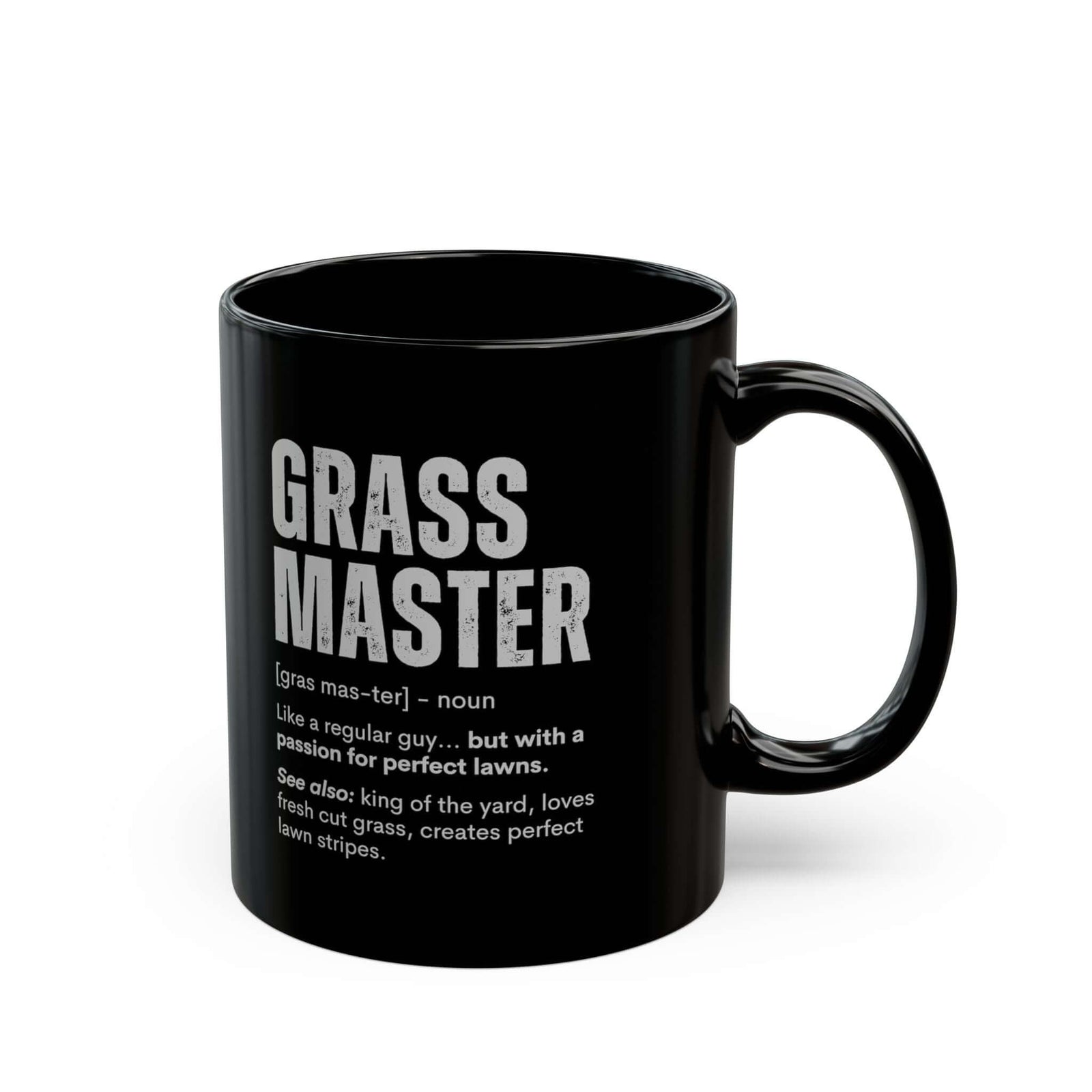 Grass Master definition mug - lawn care humor design - funny gift for lawn enthusiast