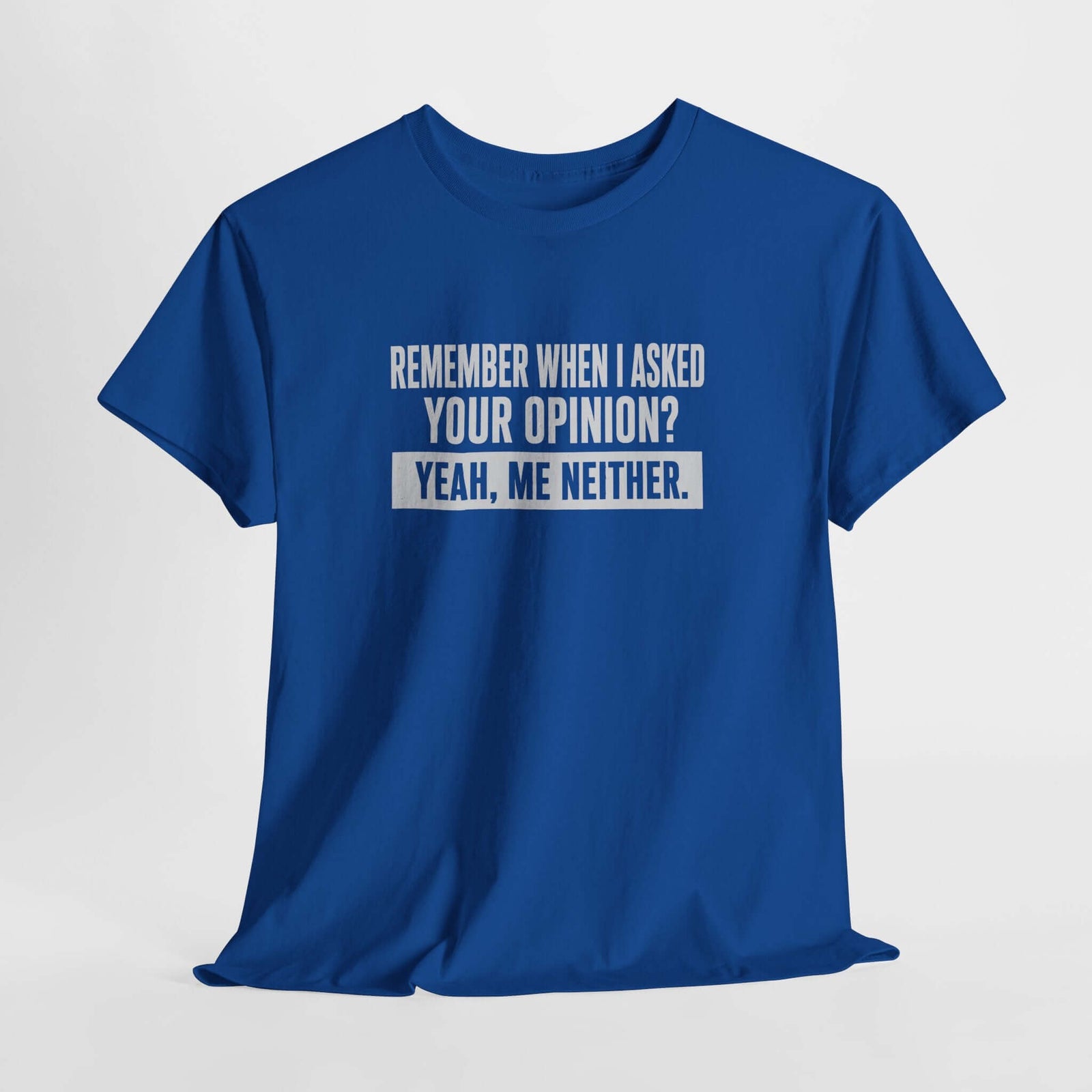 Remember When I Asked Your Opinion T-Shirt | Funny Sarcastic Tee