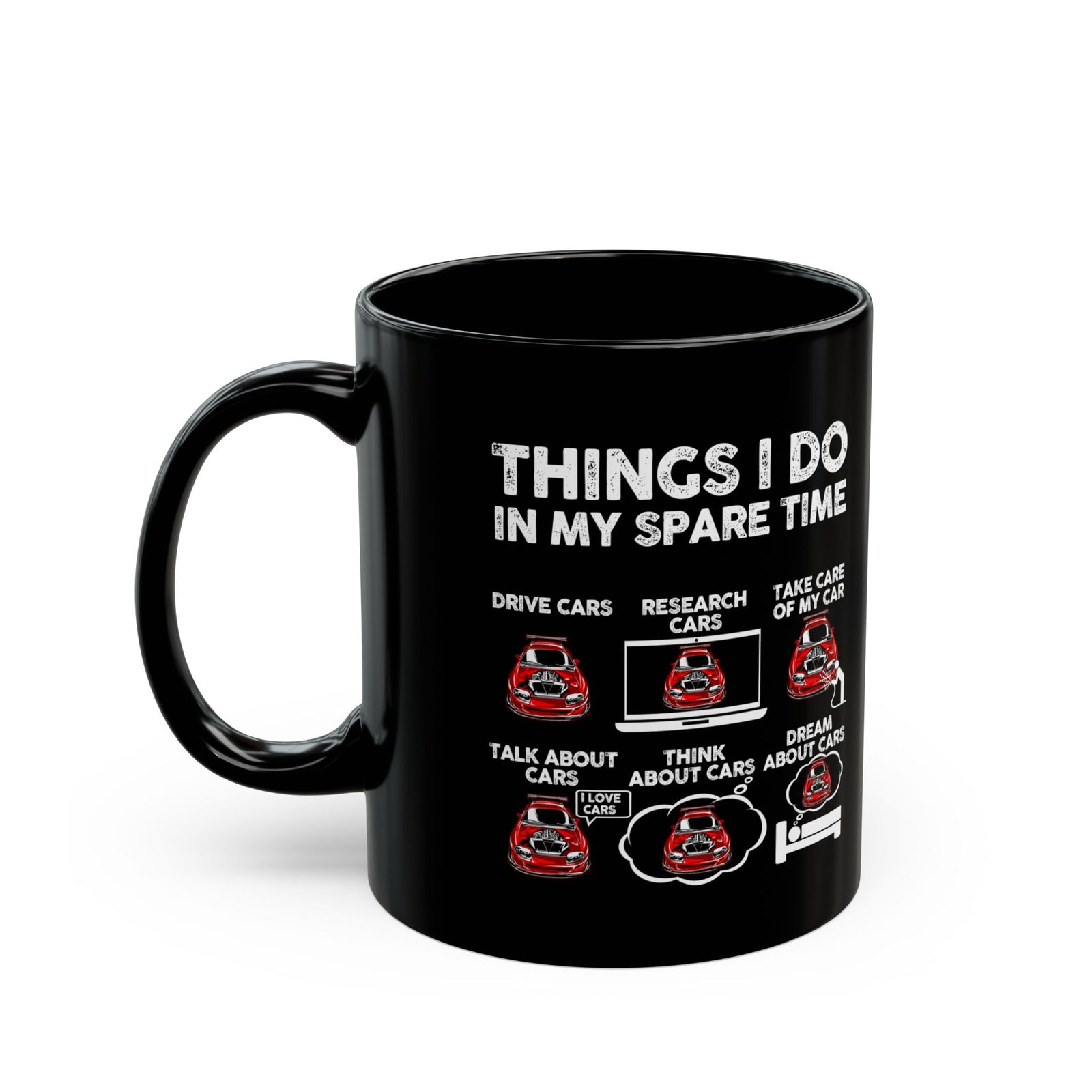 Things I Do in My Spare Time JDM Mug - 11oz black coffee mug, handle on the left