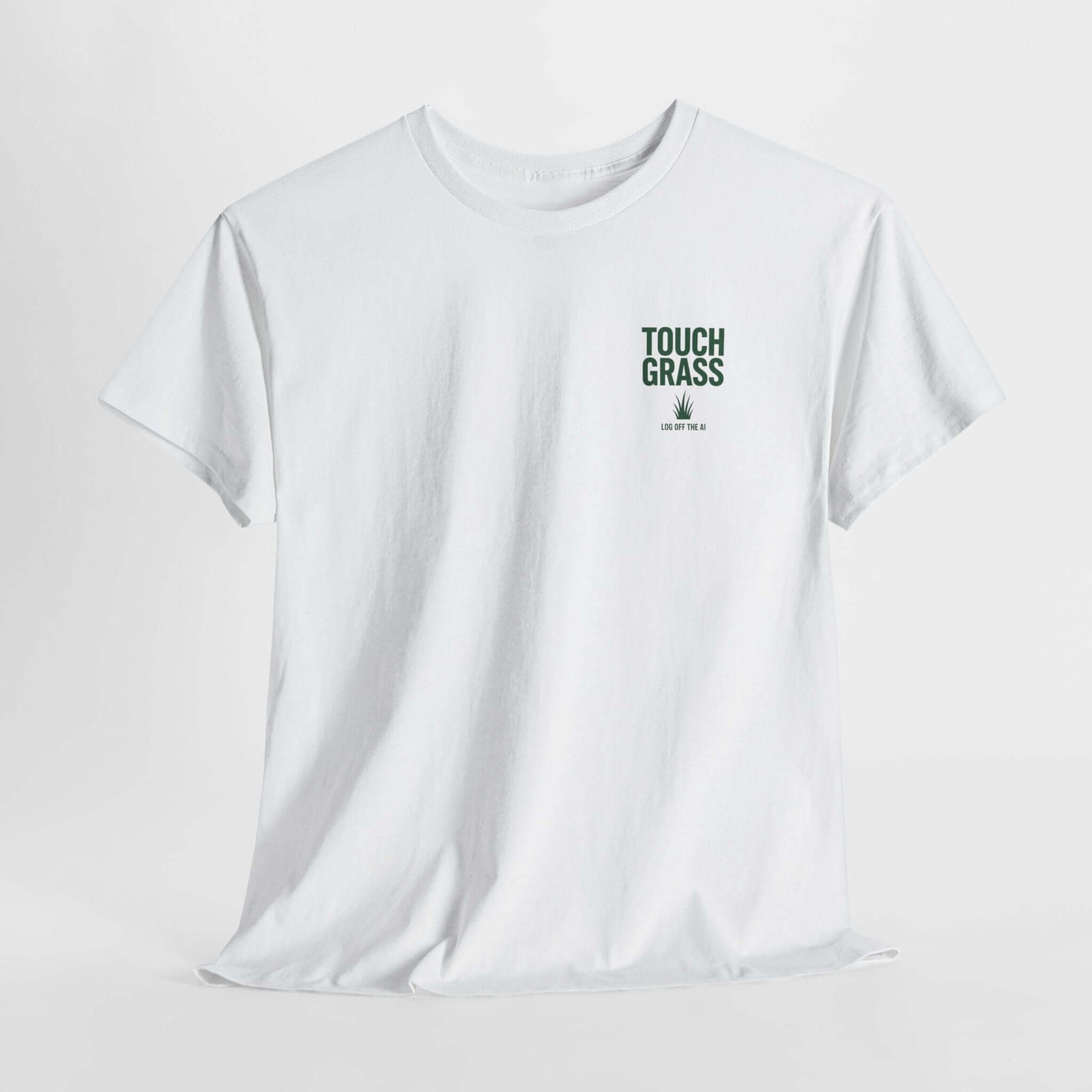 Touch Grass minimalist t-shirt - small left-chest print - programmer gift tee