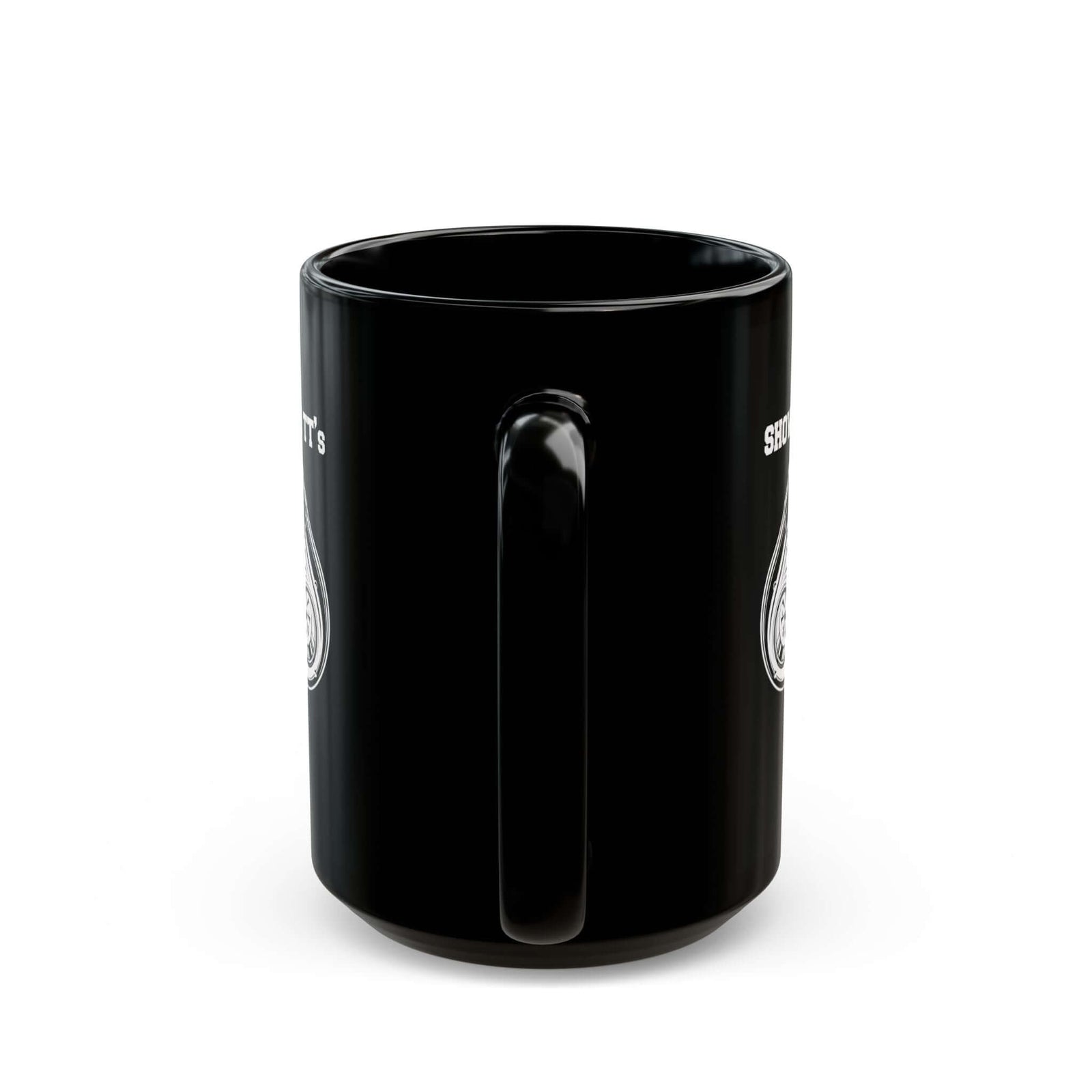 Show Me Your TTs Twin Turbo Coffee Mug - 15oz black coffee mug, handle facing front