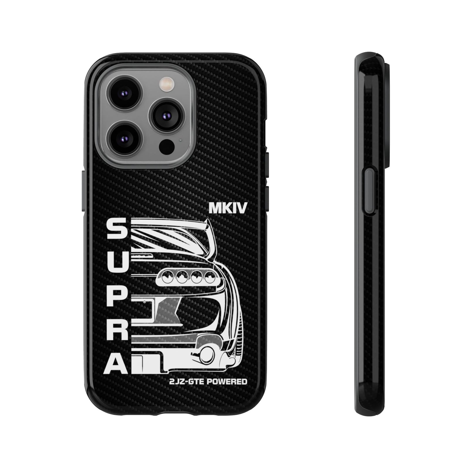 JDM Back View Tough Phone Case - iPhone 14 Pro, glossy, front and side view