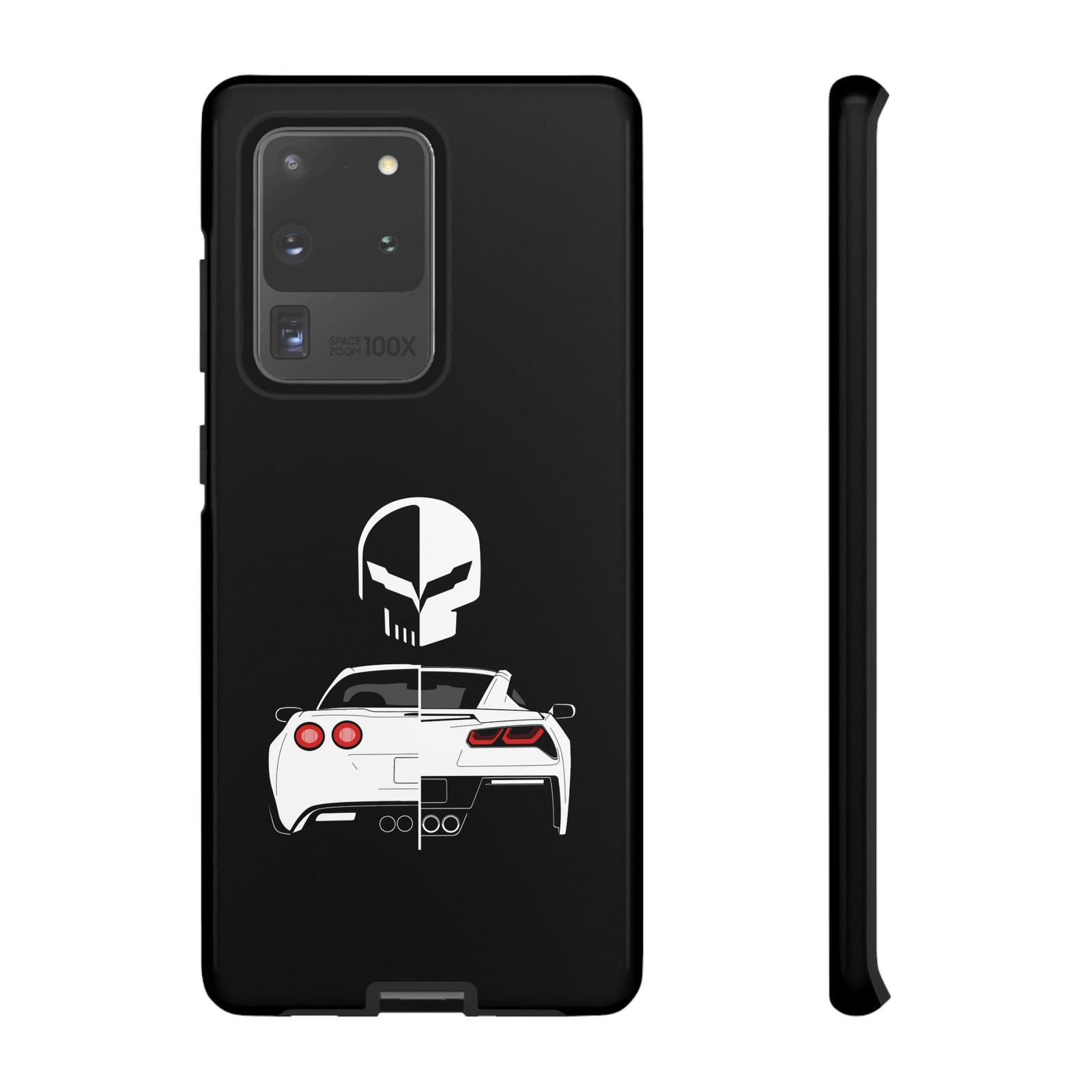 Corvette Punisher Skull Tough Phone Case | Muscle Car Guy Gift
