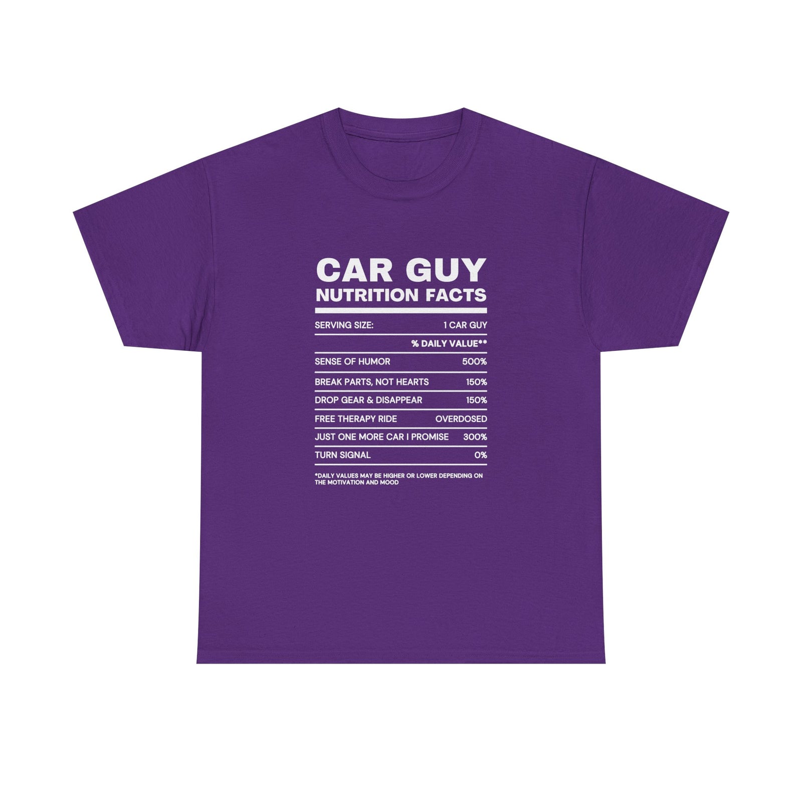 Car Guy Nutrition Facts T-Shirt t-shirt - funny car enthusiast gift