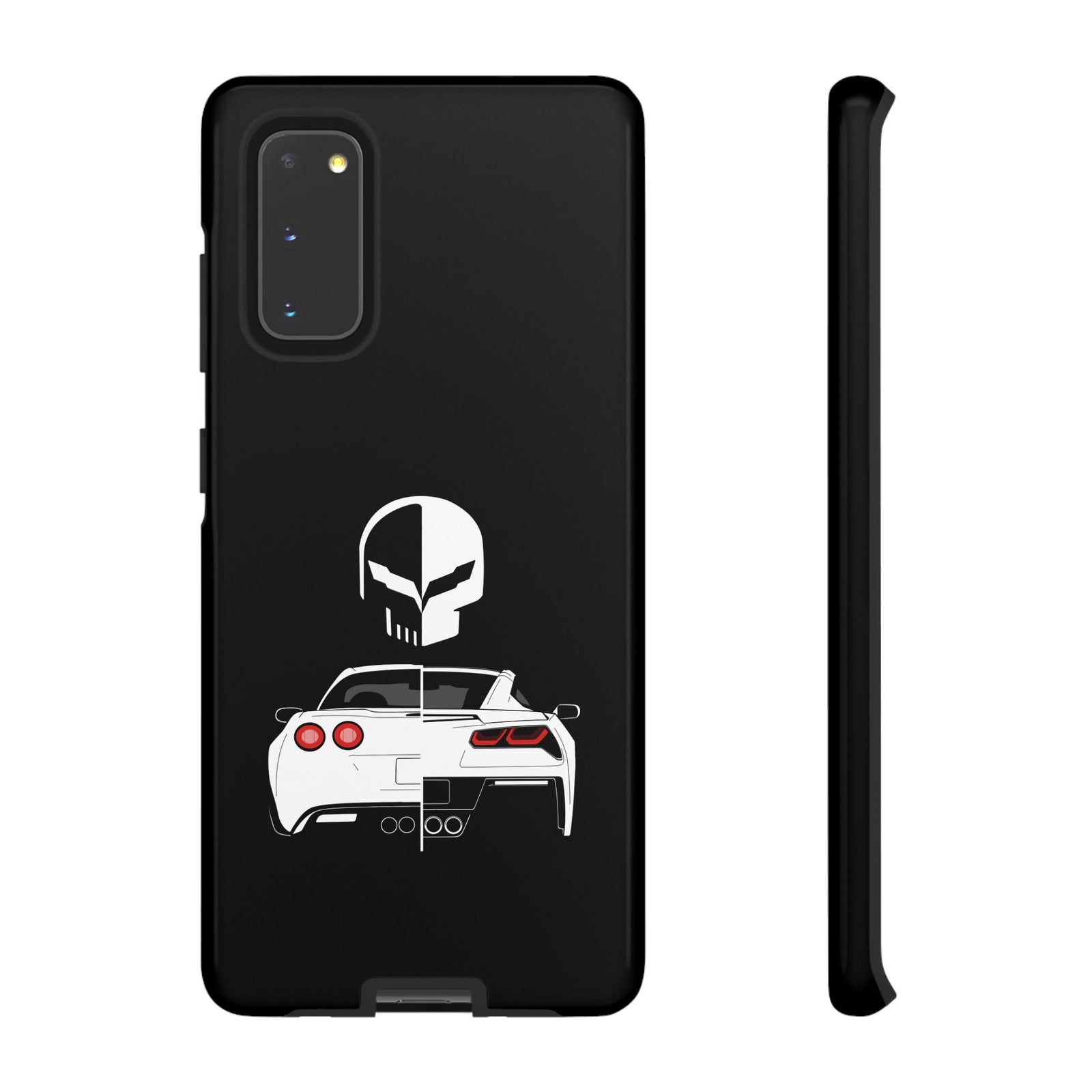 Corvette Punisher Skull Tough Phone Case | Muscle Car Guy Gift